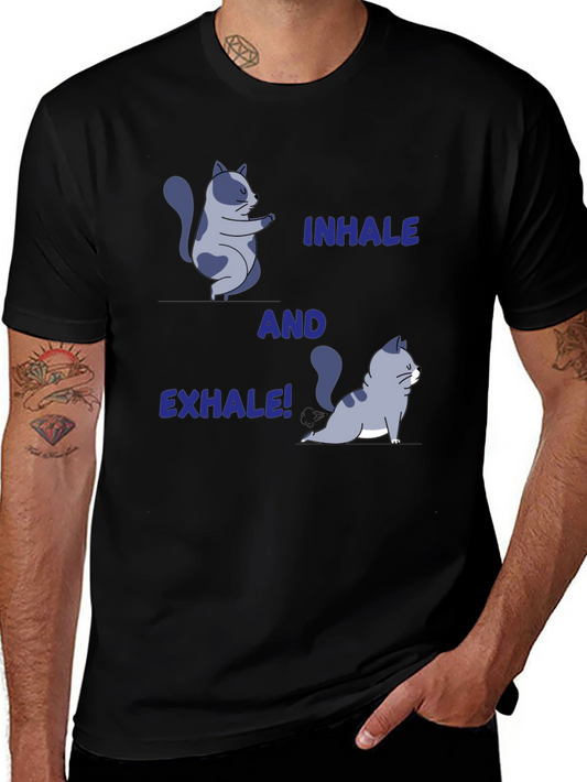 Yoga Cat T-Shirt: Inhale and Exhale