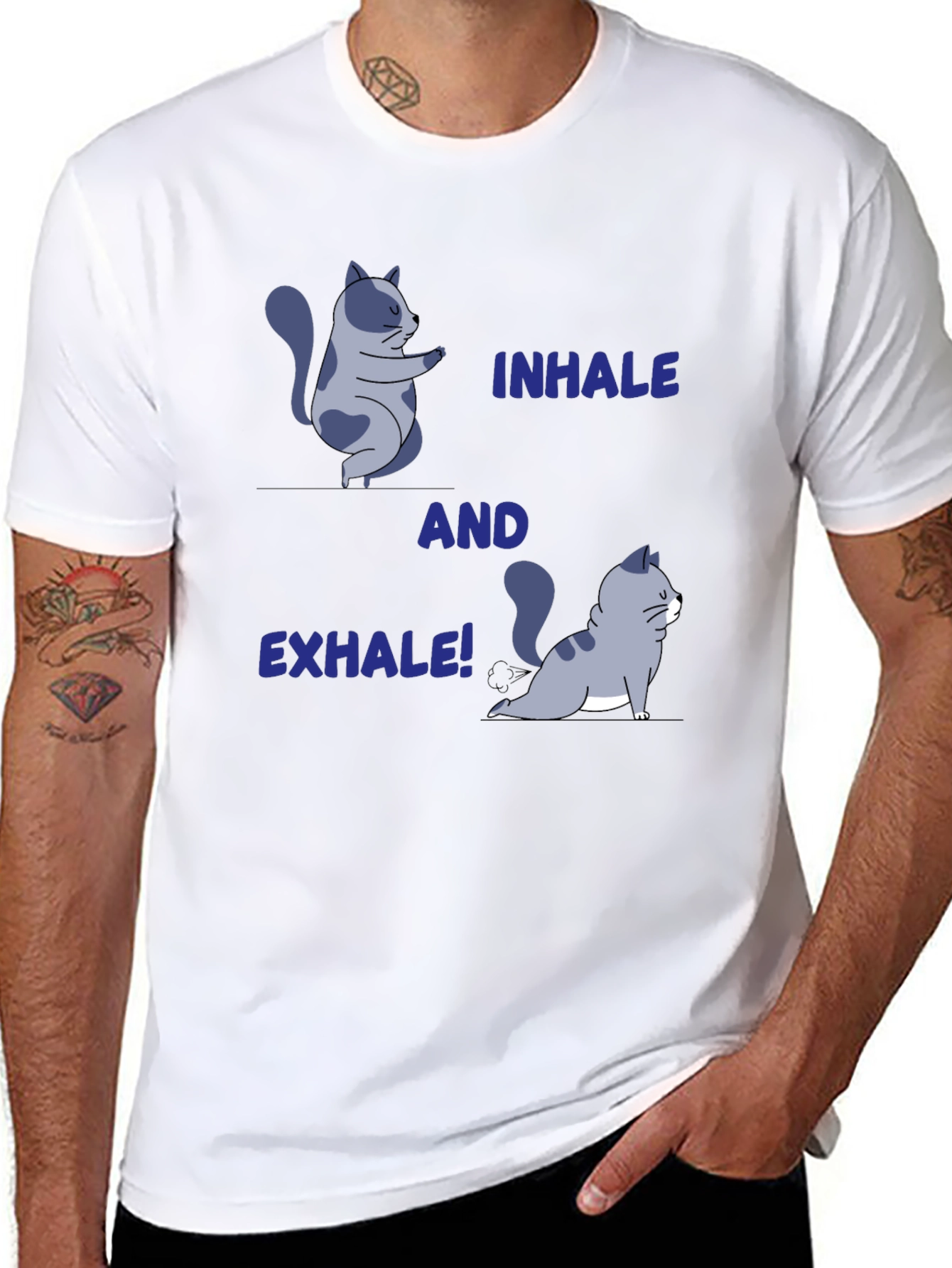 Yoga Cat T-Shirt: Inhale and Exhale