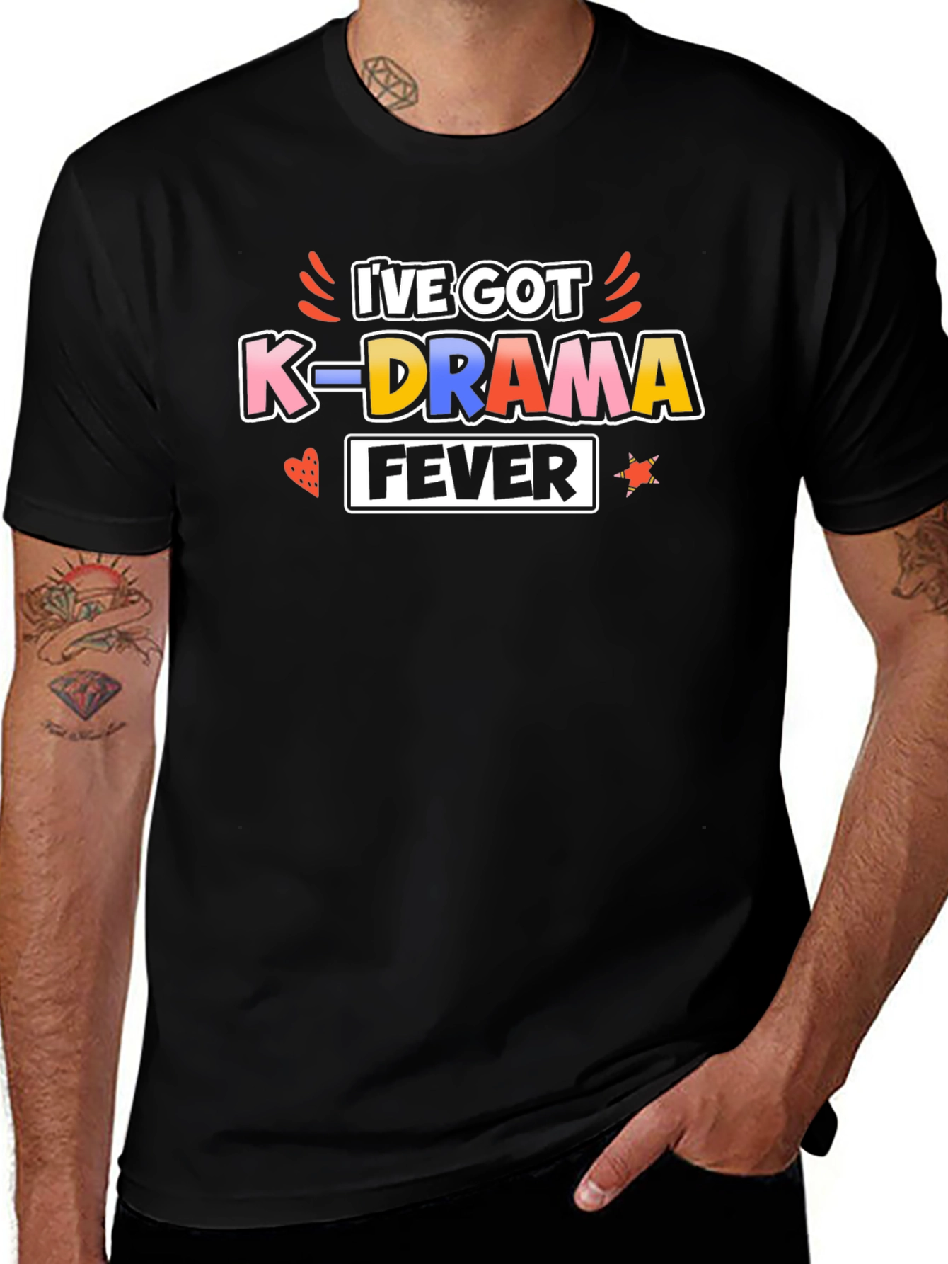 Ive Got K-Drama Fever Black T-Shirt
