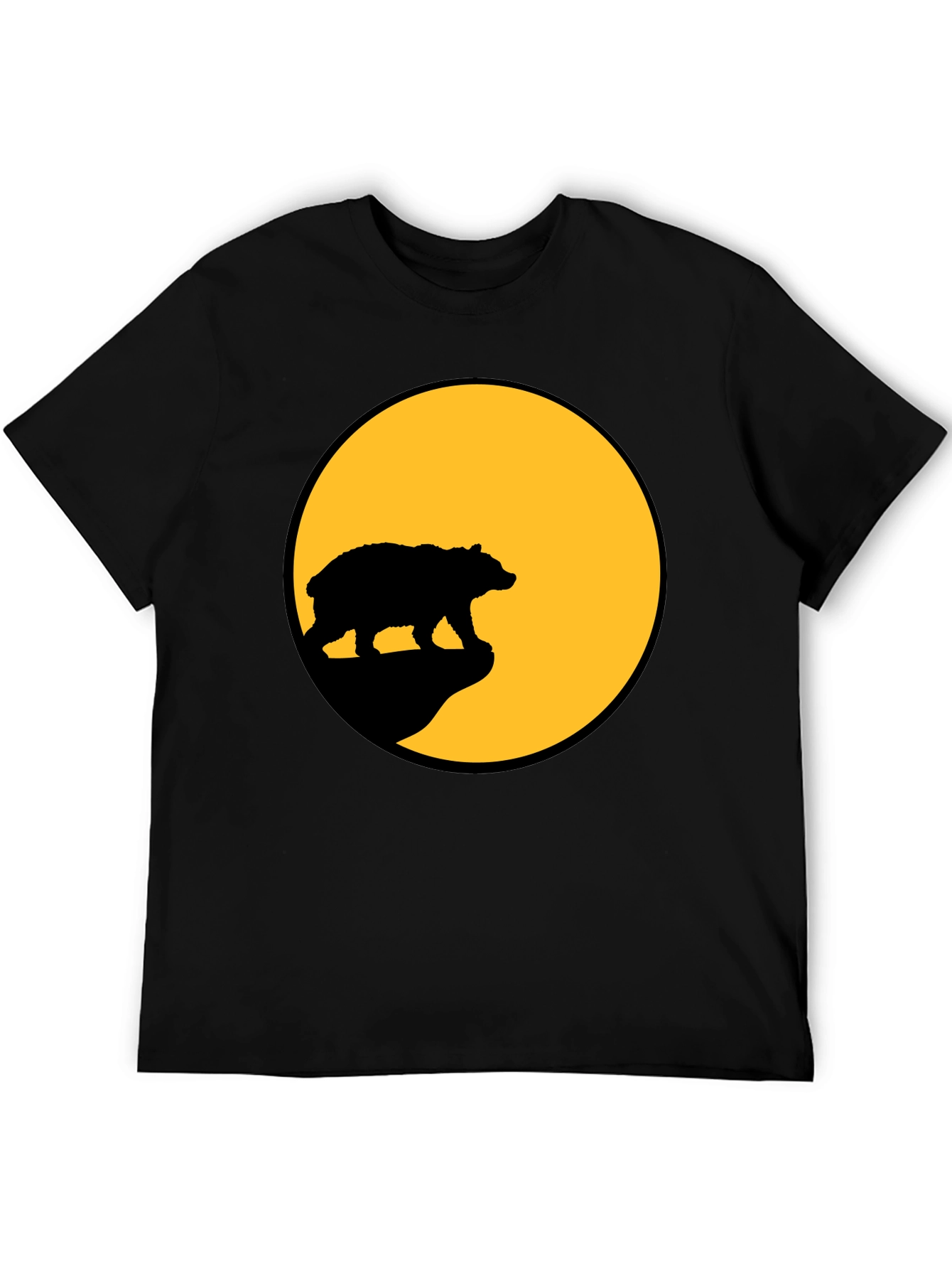 Bear Silhouette T-Shirt - Black Graphic Tee
