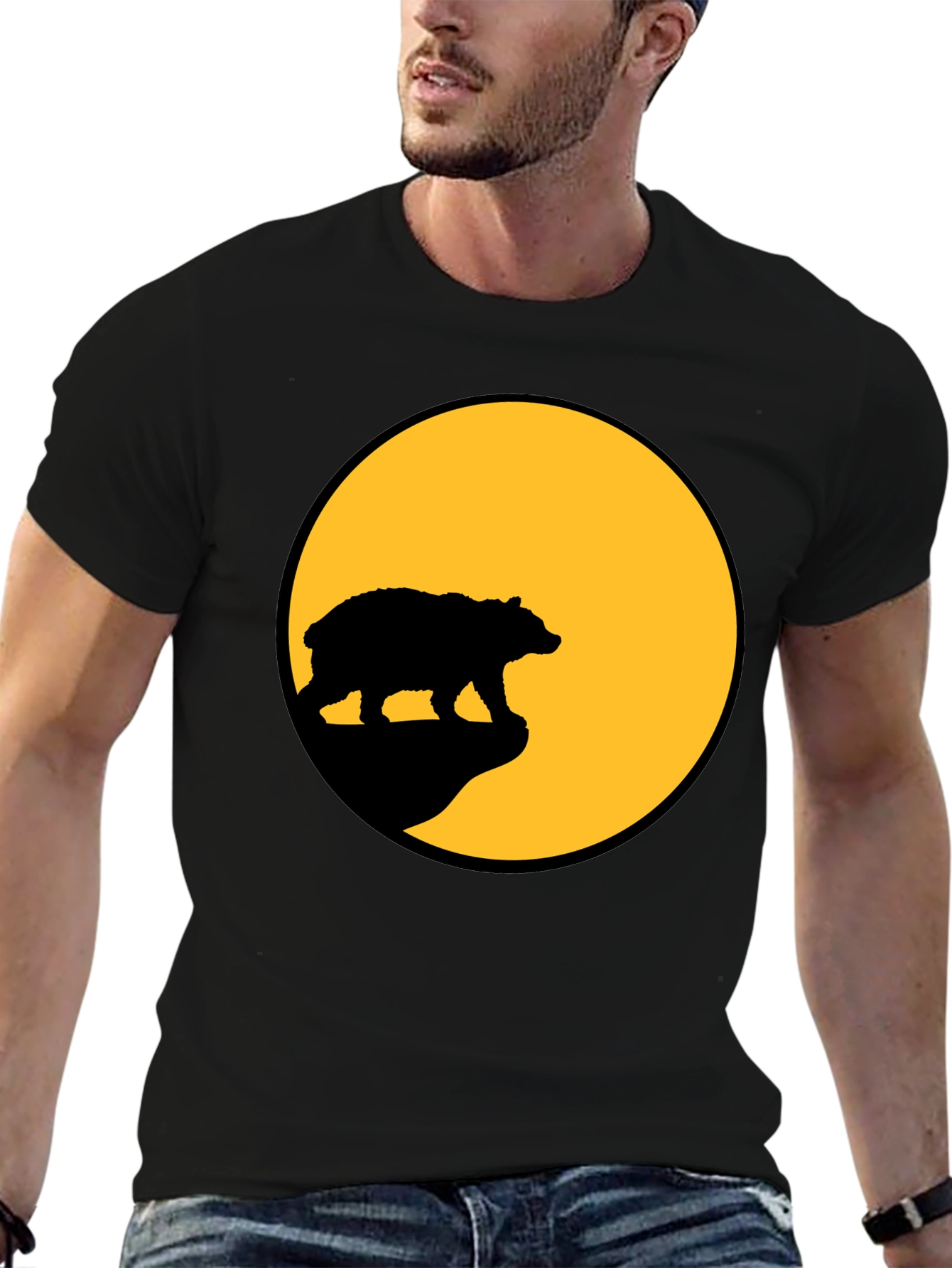 Bear Silhouette T-Shirt - Black Graphic Tee