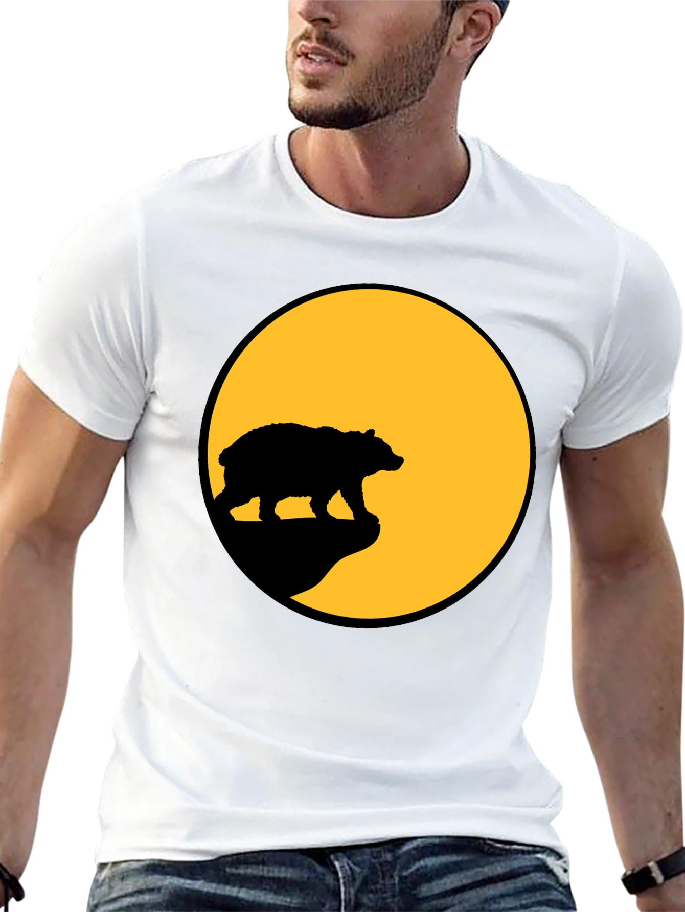 Bear Silhouette T-Shirt - Black Graphic Tee