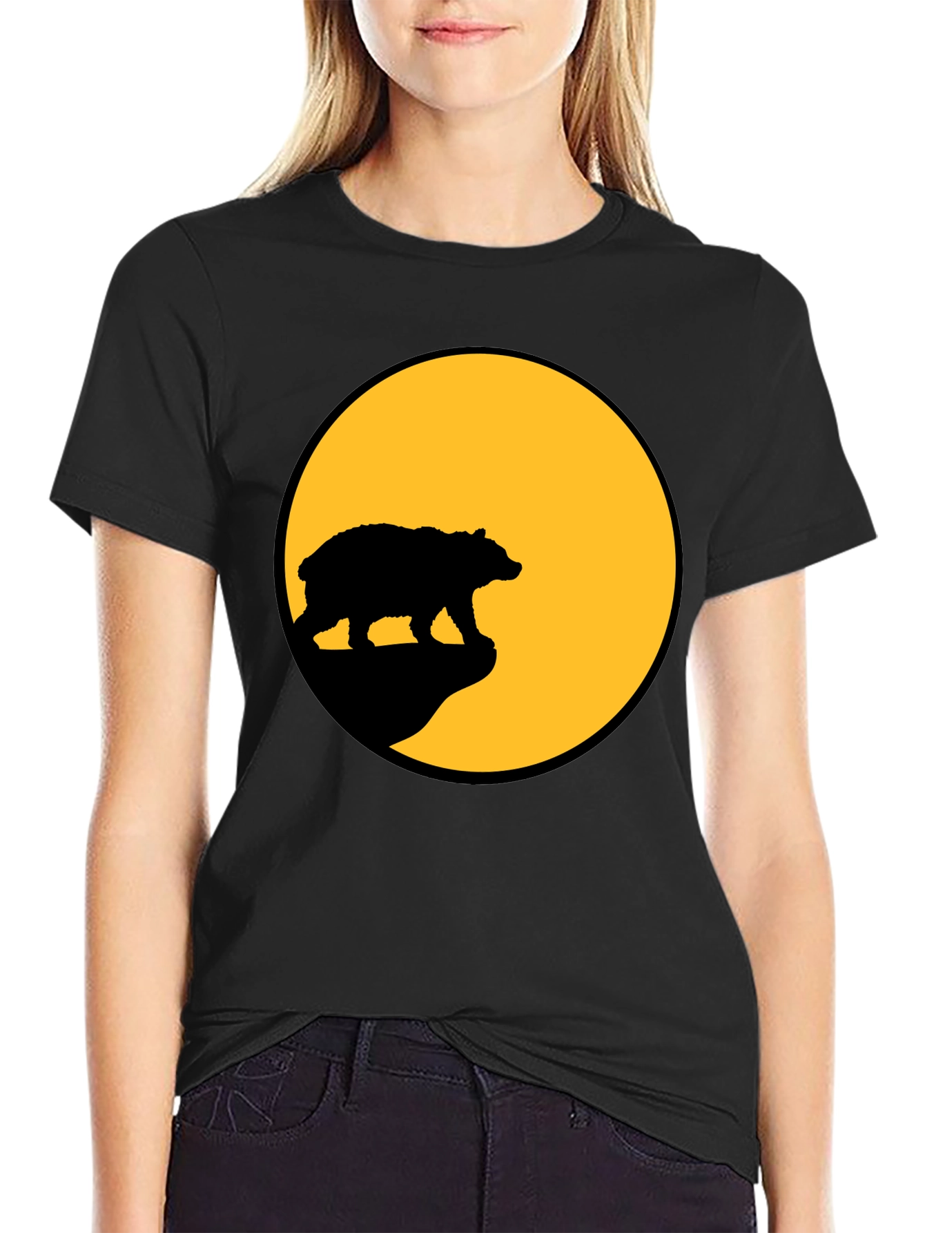 Bear Silhouette T-Shirt - Black Graphic Tee