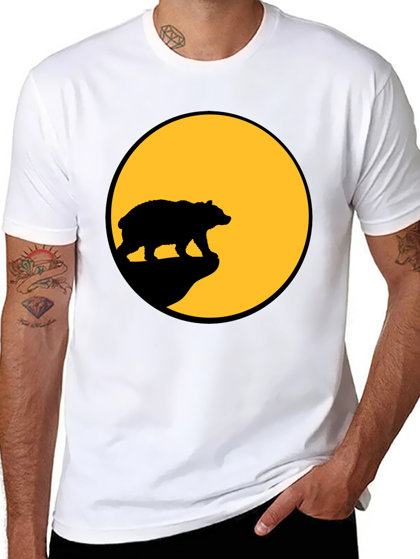 Bear Silhouette T-Shirt - Black Graphic Tee