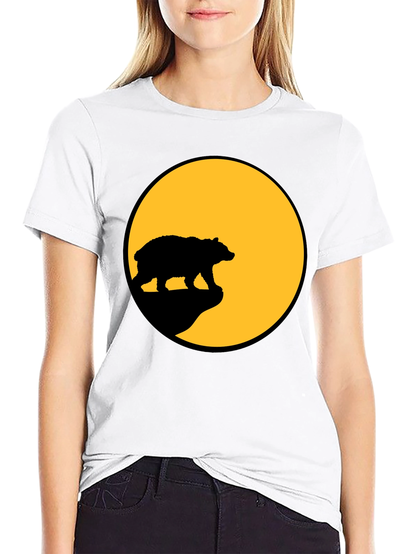 Bear Silhouette T-Shirt - Black Graphic Tee