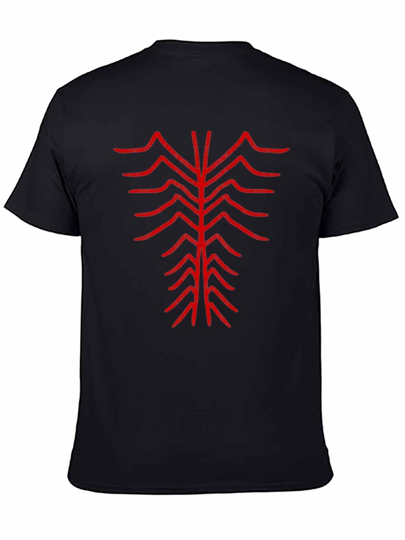 Abstract Red Design Black T-Shirt