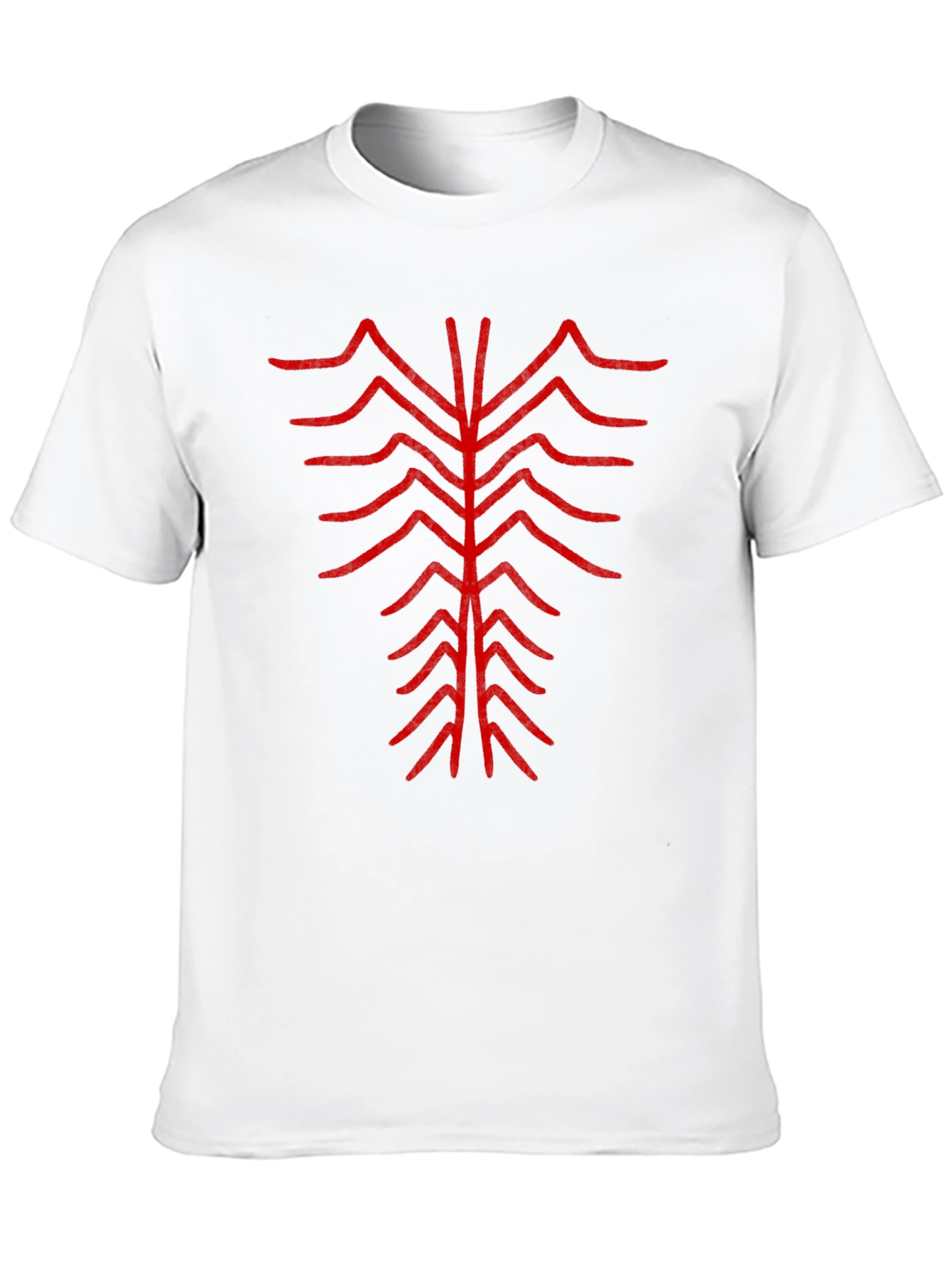 Abstract Red Design Black T-Shirt
