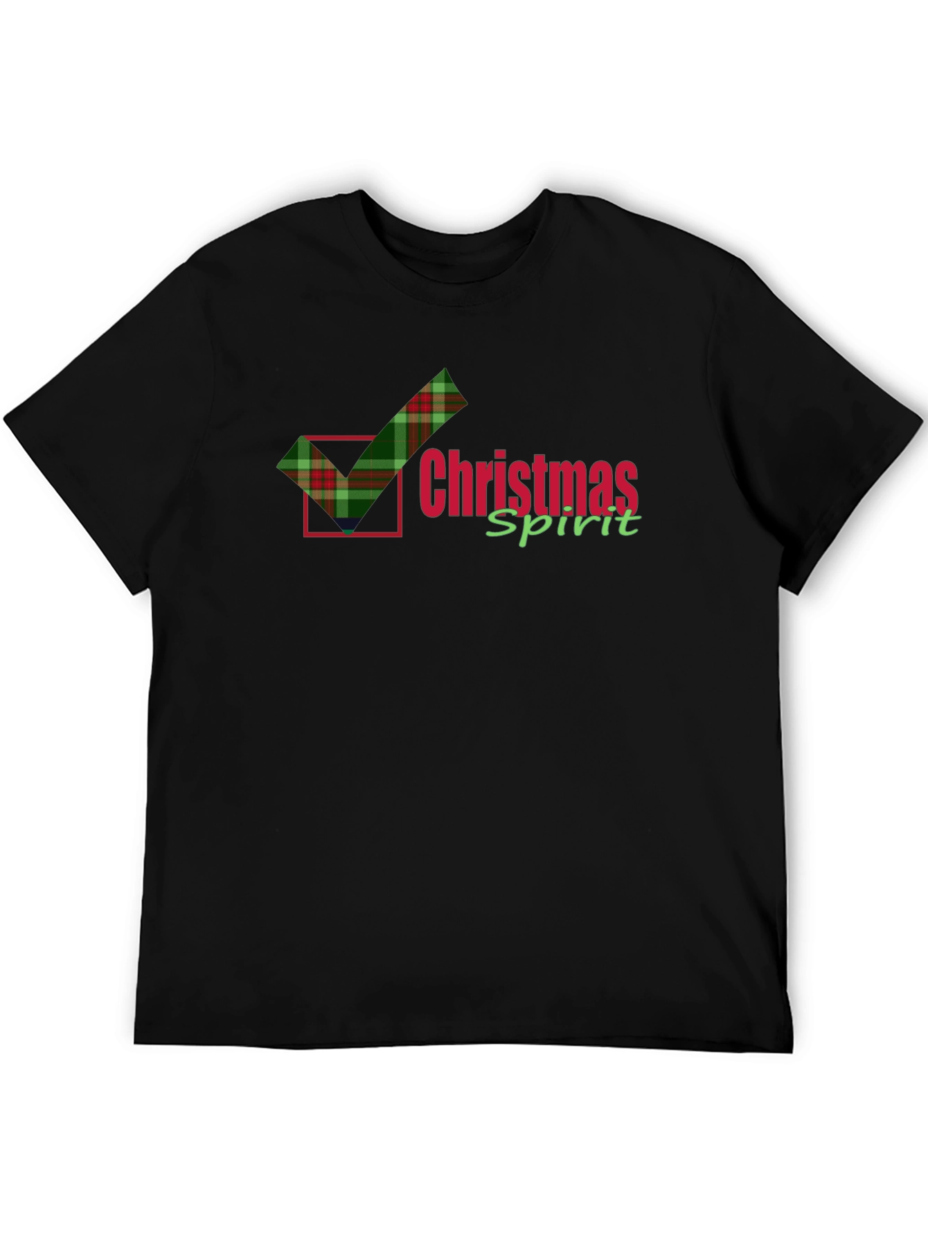 Christmas Spirit Plaid Check T-Shirt