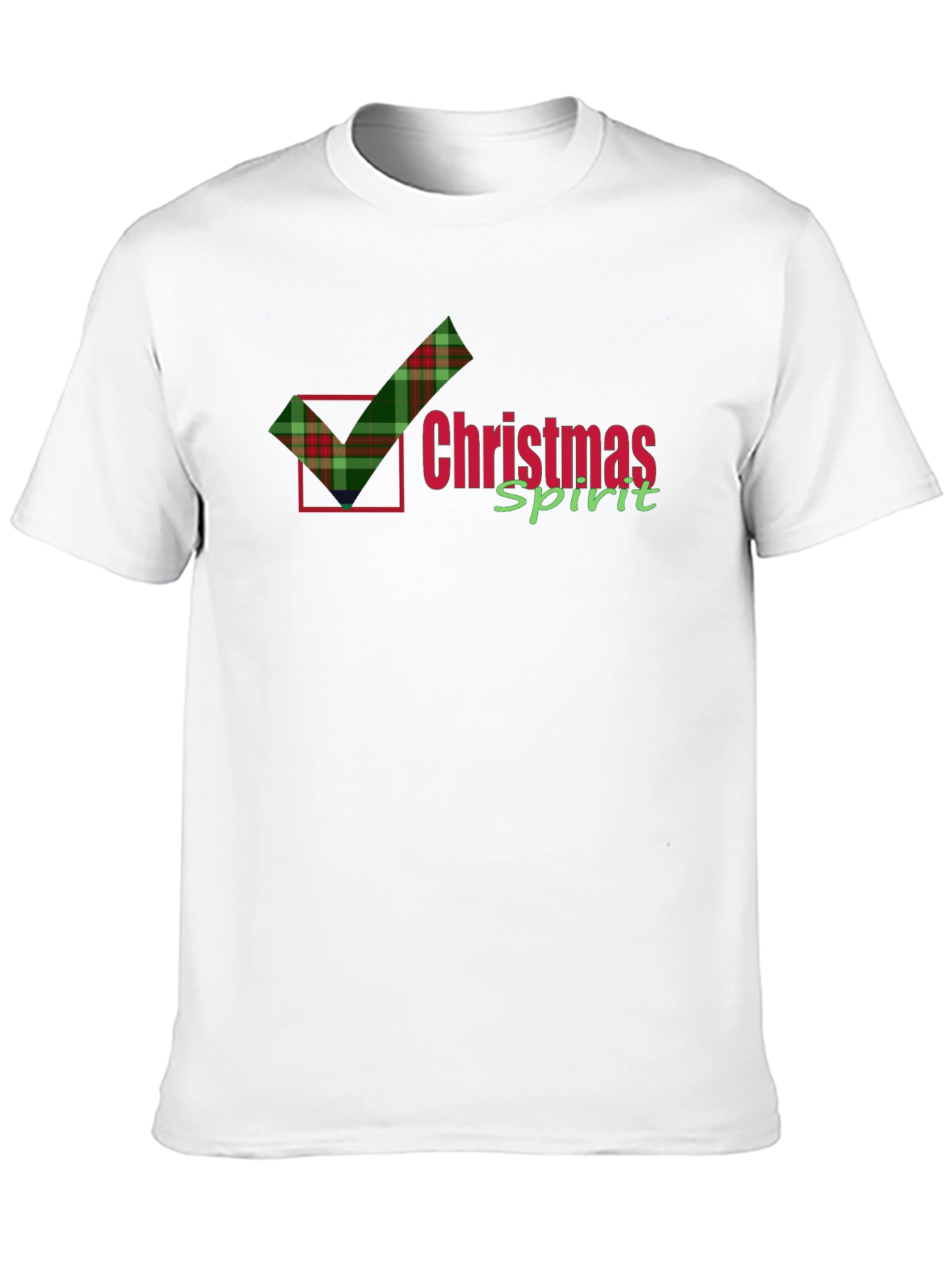 Christmas Spirit Plaid Check T-Shirt