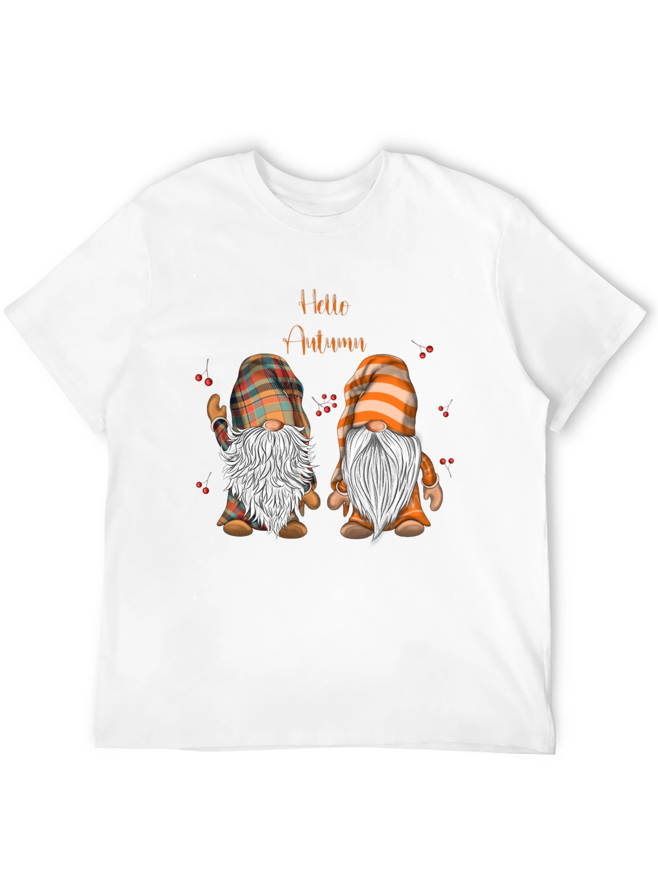 Hello Autumn Gnomes Black T-Shirt