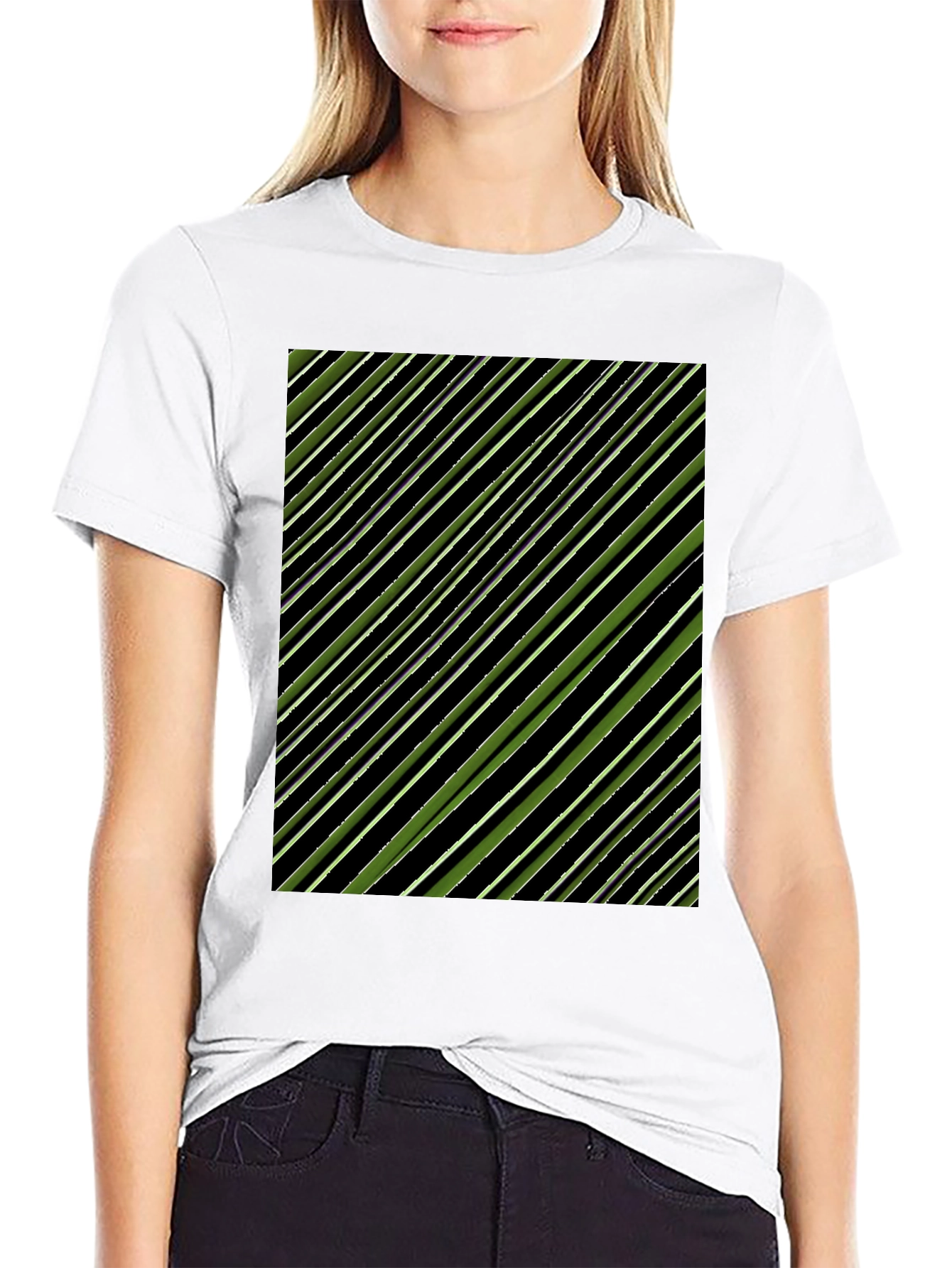 Striped Pattern Tee - Modern Graphic Print