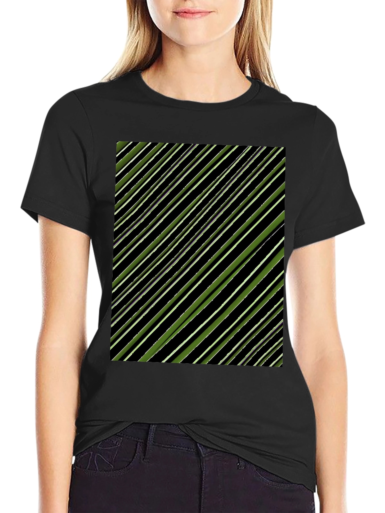 Striped Pattern Tee - Modern Graphic Print