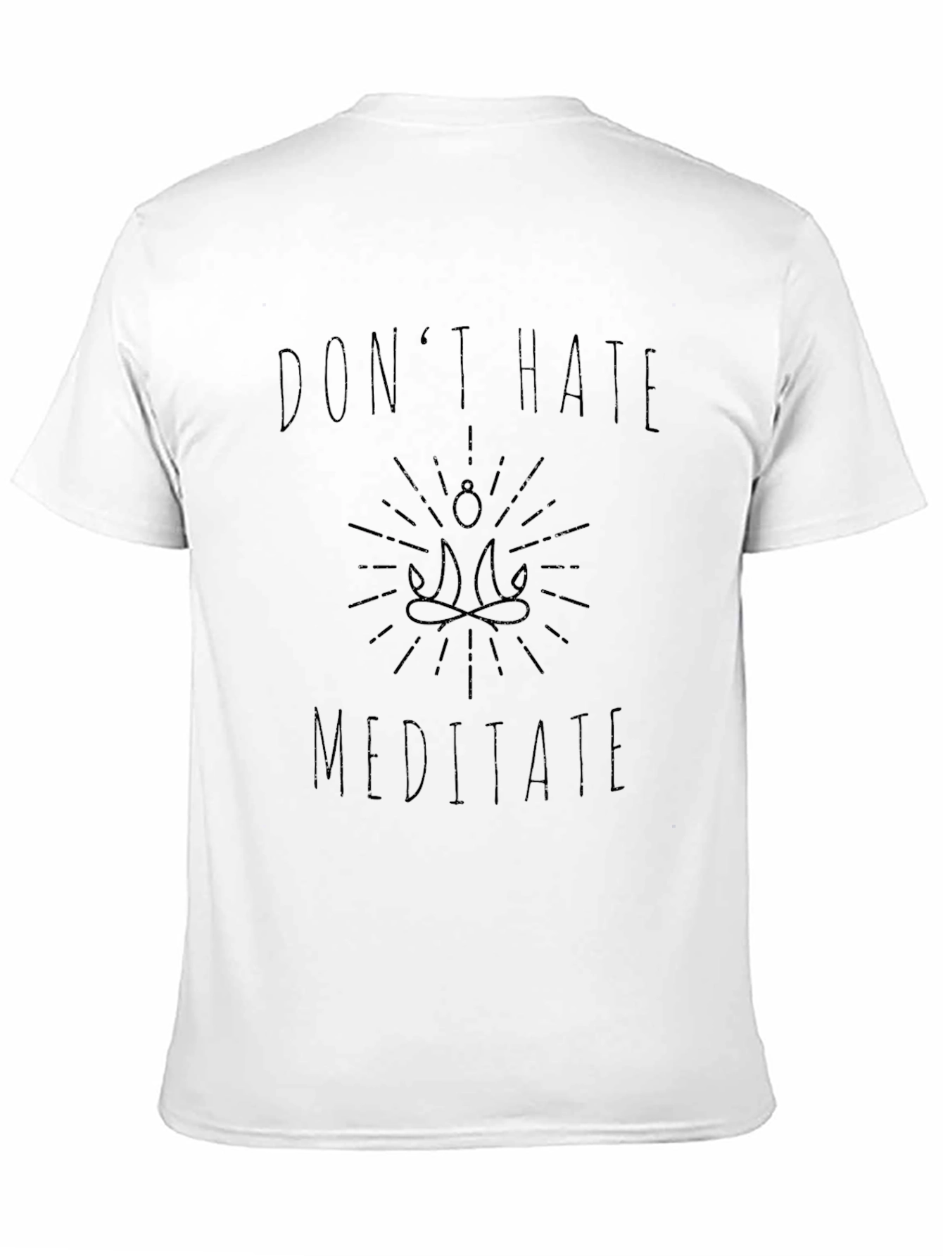 Dont Hate Meditate Graphic Tee - Mens Black T-Shirt