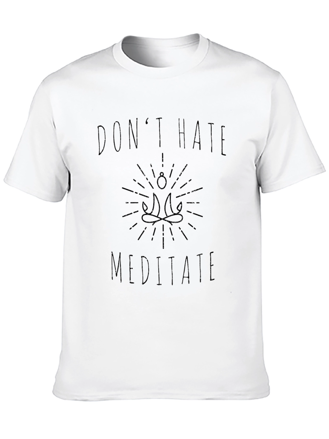 Dont Hate Meditate Graphic Tee - Mens Black T-Shirt
