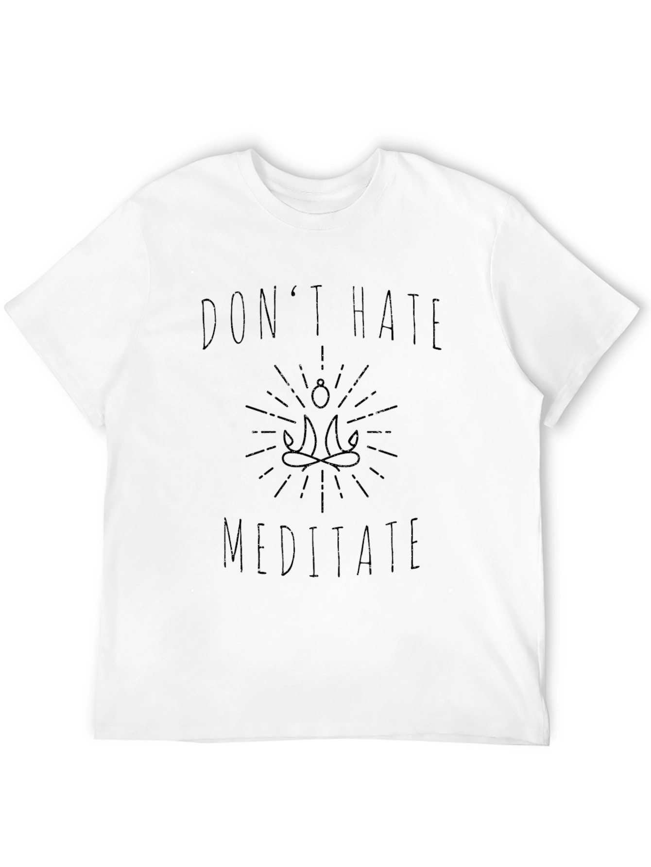 Dont Hate Meditate Graphic Tee - Mens Black T-Shirt