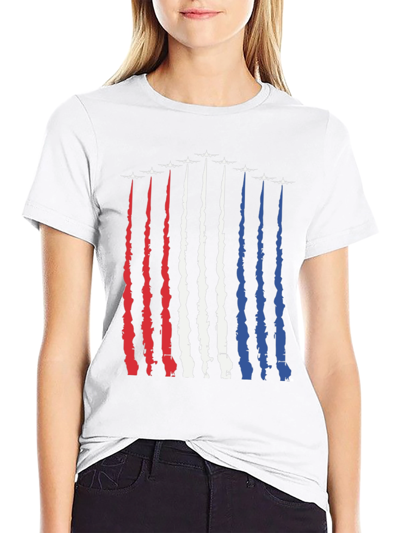 Patriotic Jet Trail T-Shirt - American Pride