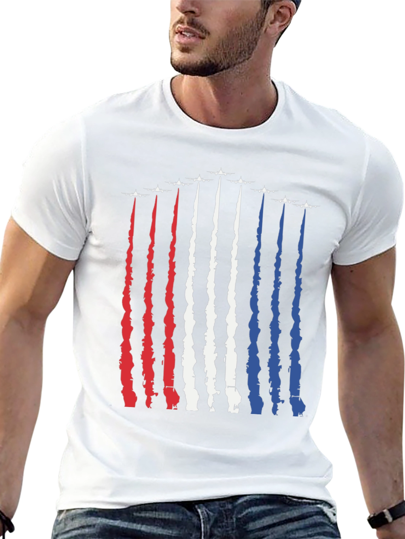 Patriotic Jet Trail T-Shirt - American Pride