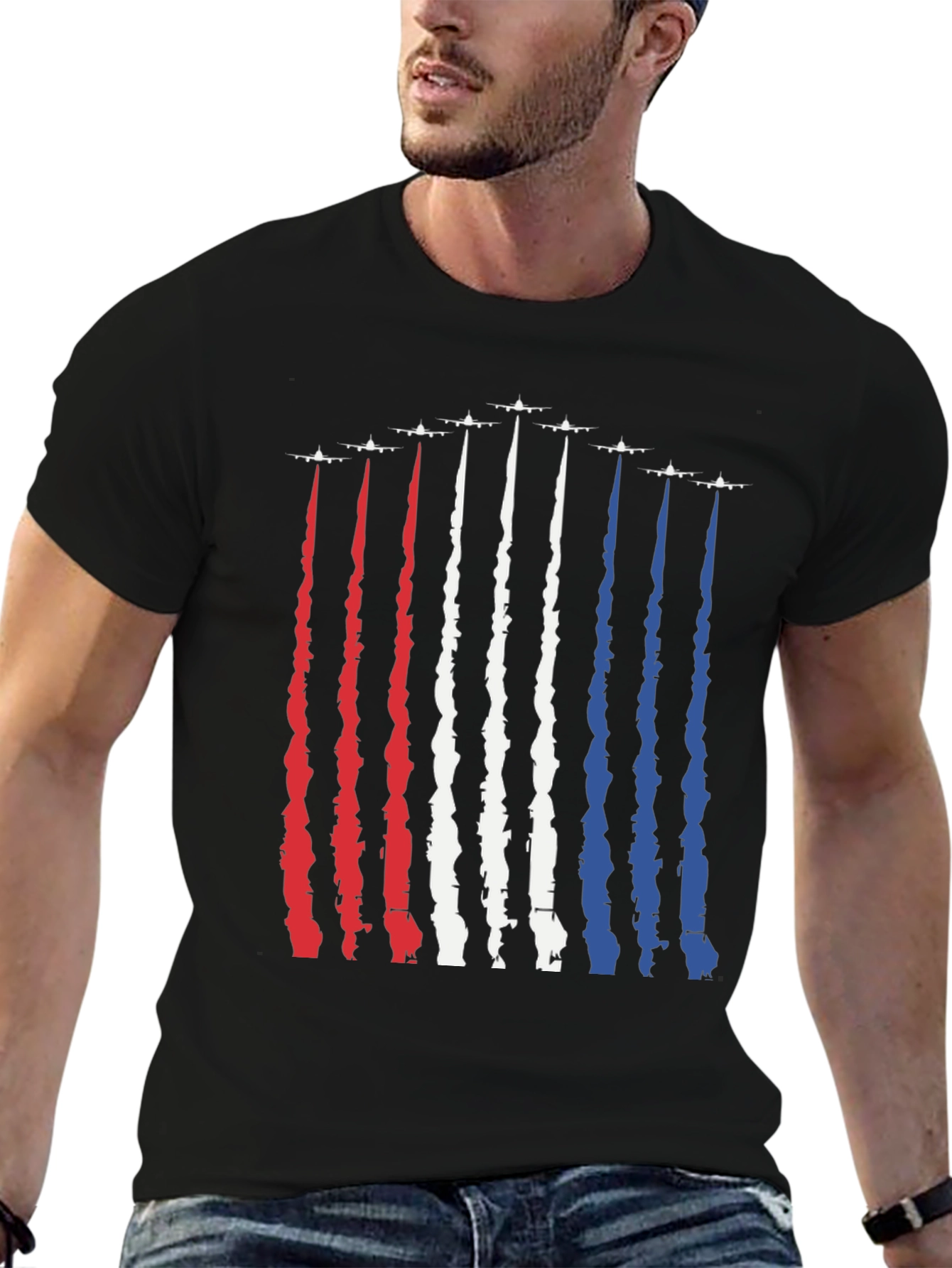 Patriotic Jet Trail T-Shirt - American Pride