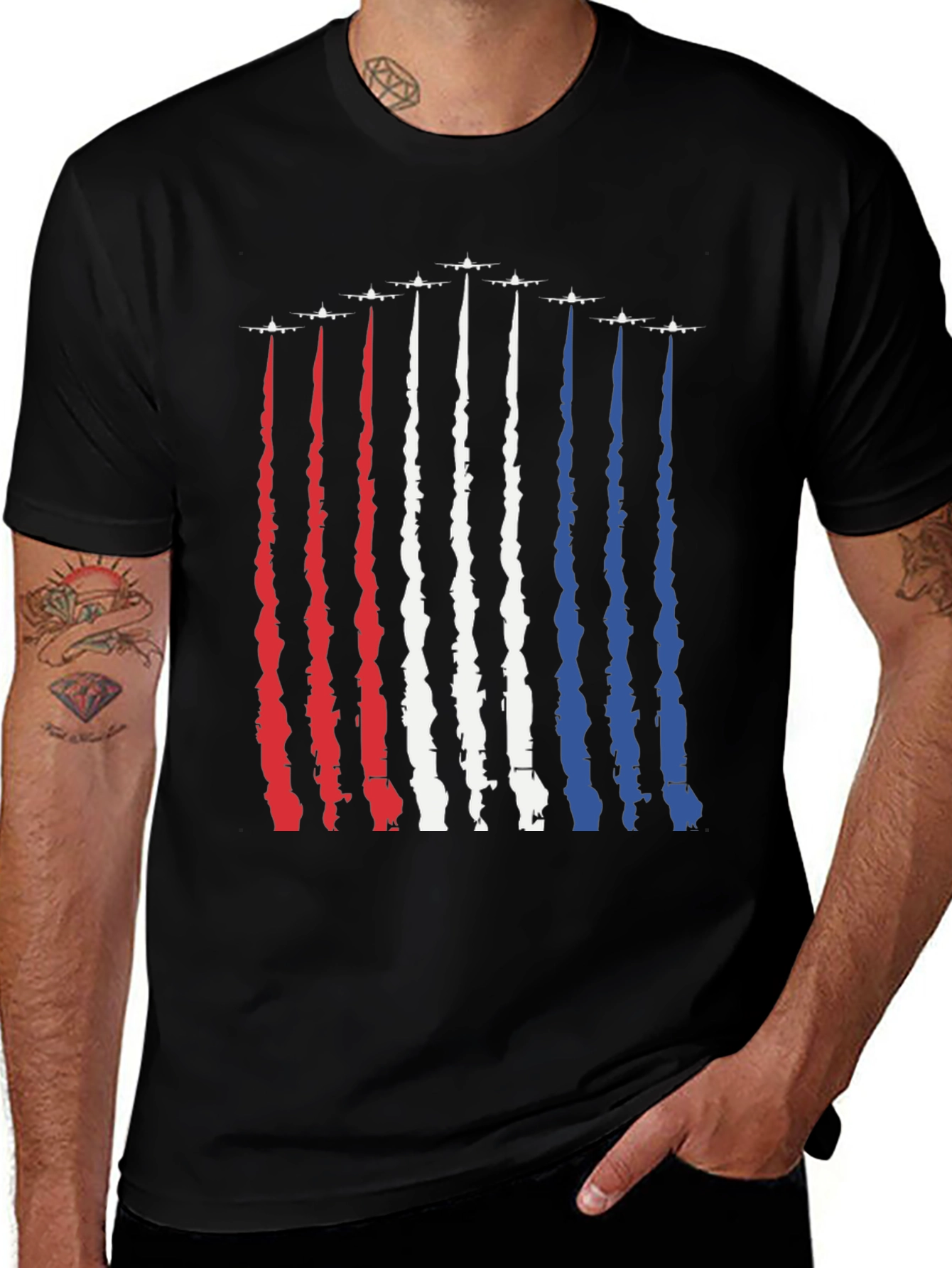 Patriotic Jet Trail T-Shirt - American Pride