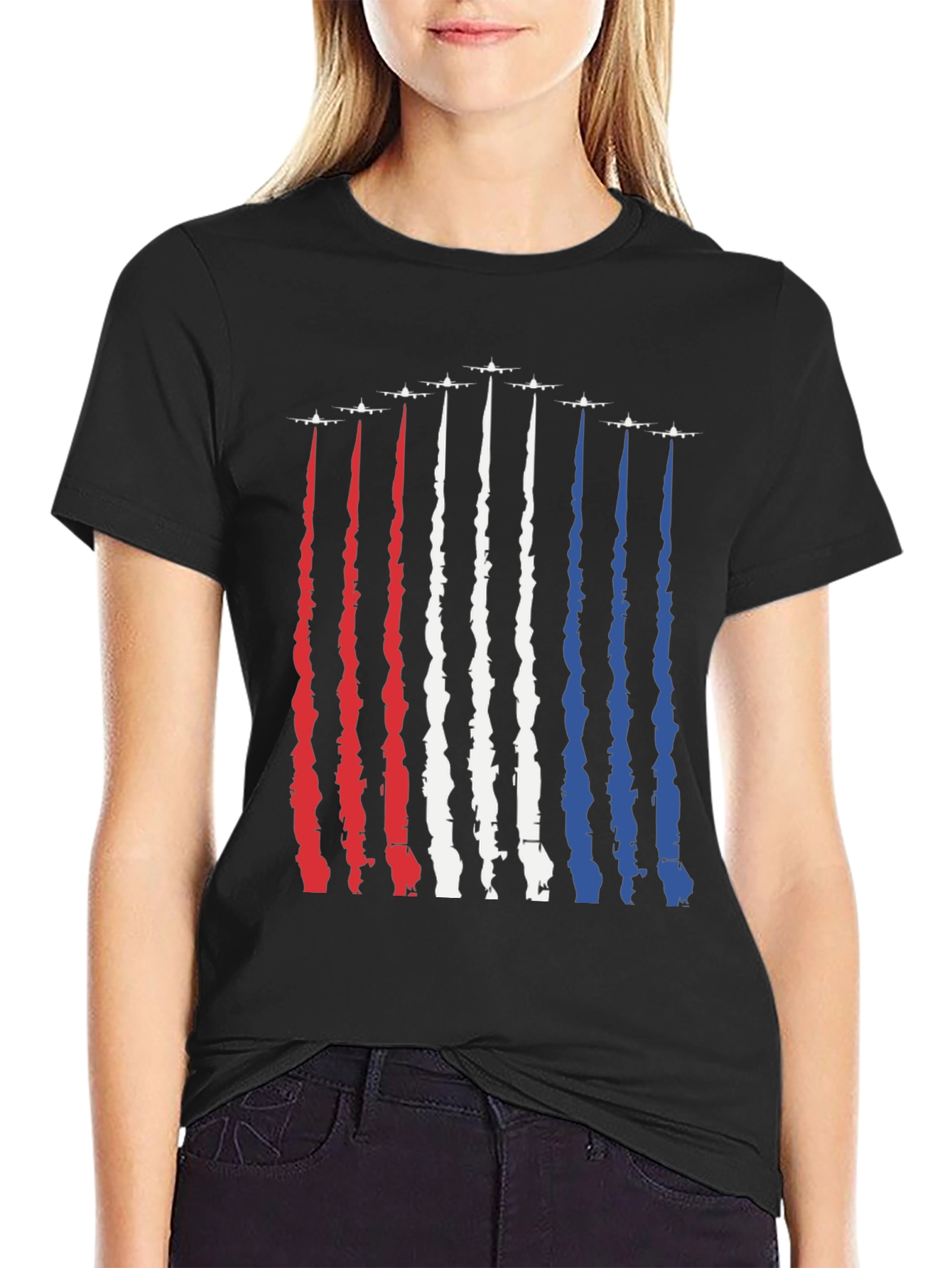 Patriotic Jet Trail T-Shirt - American Pride