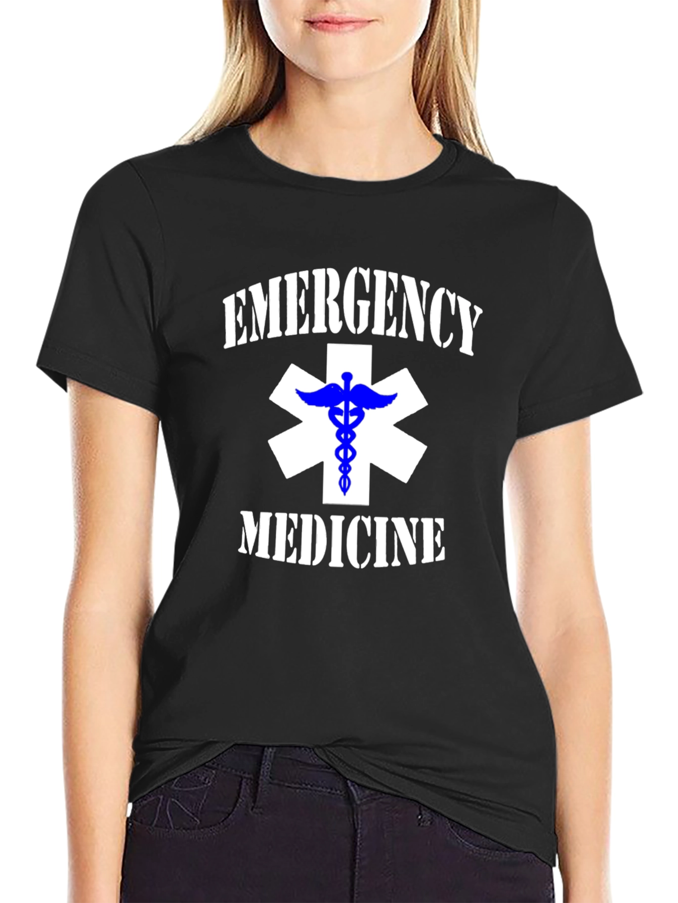 Emergency Medicine T-Shirt - Caduceus Medical Star Design