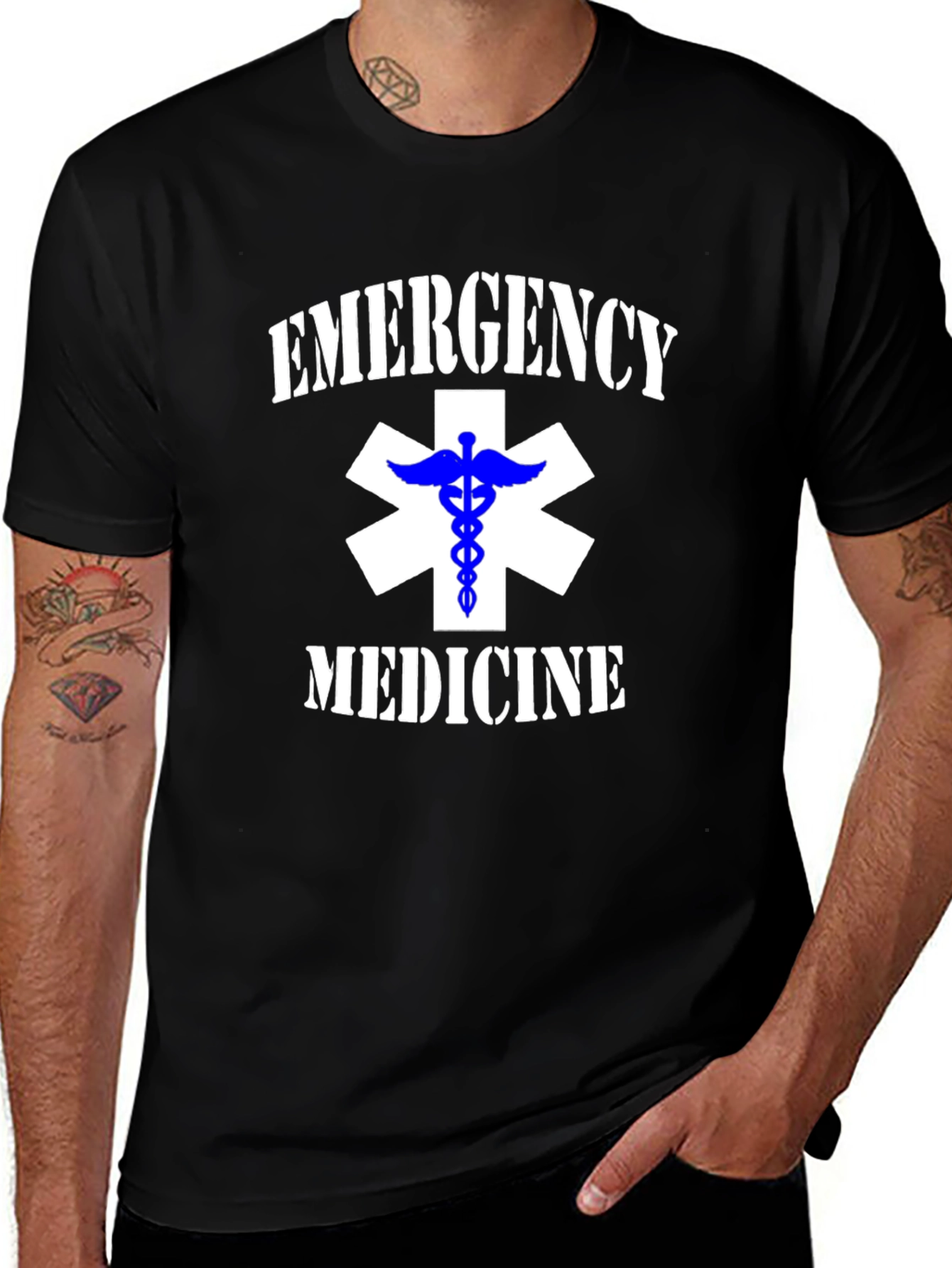 Emergency Medicine T-Shirt - Caduceus Medical Star Design