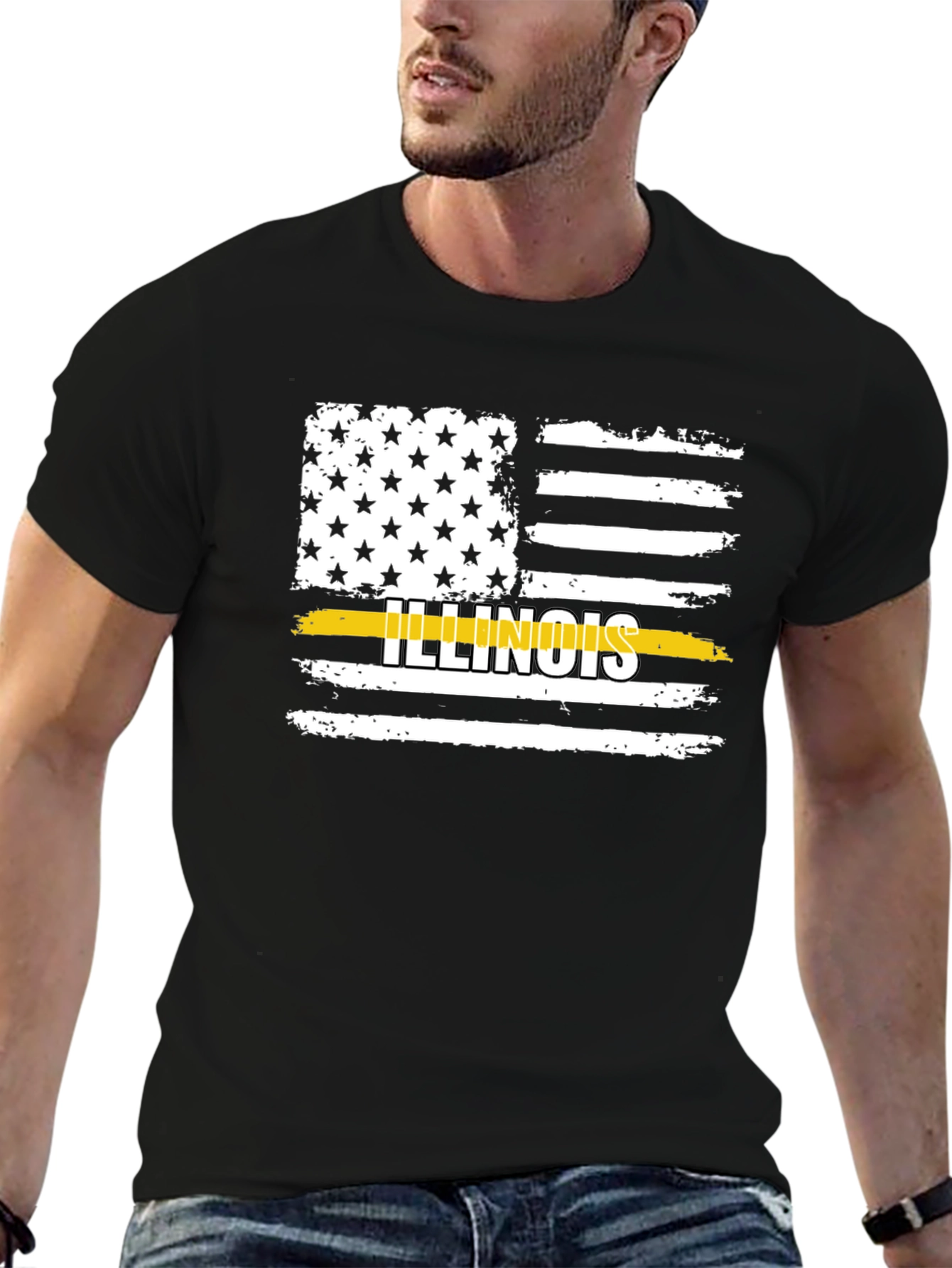 Illinois Flag Distressed T-Shirt