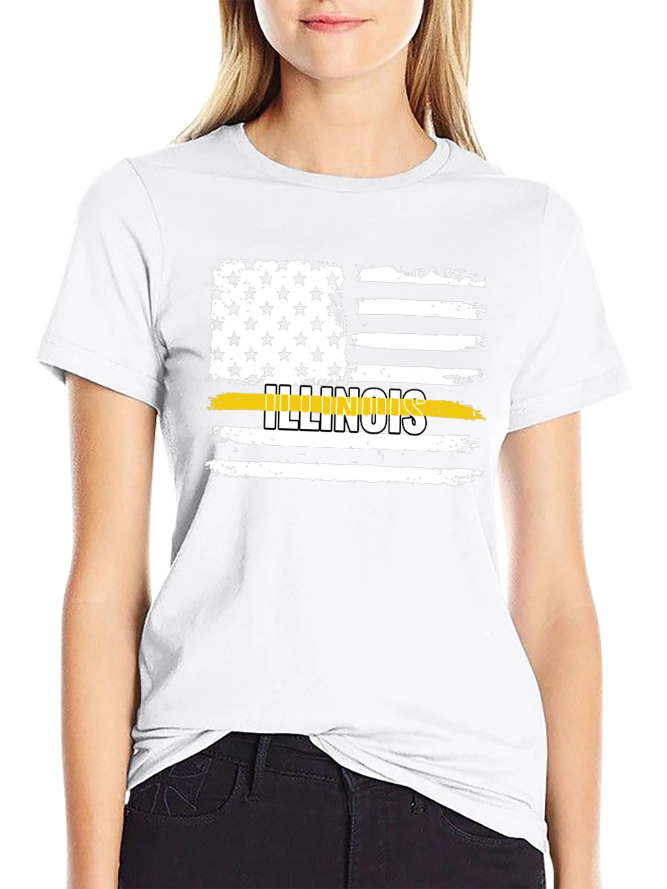 Illinois Flag Distressed T-Shirt