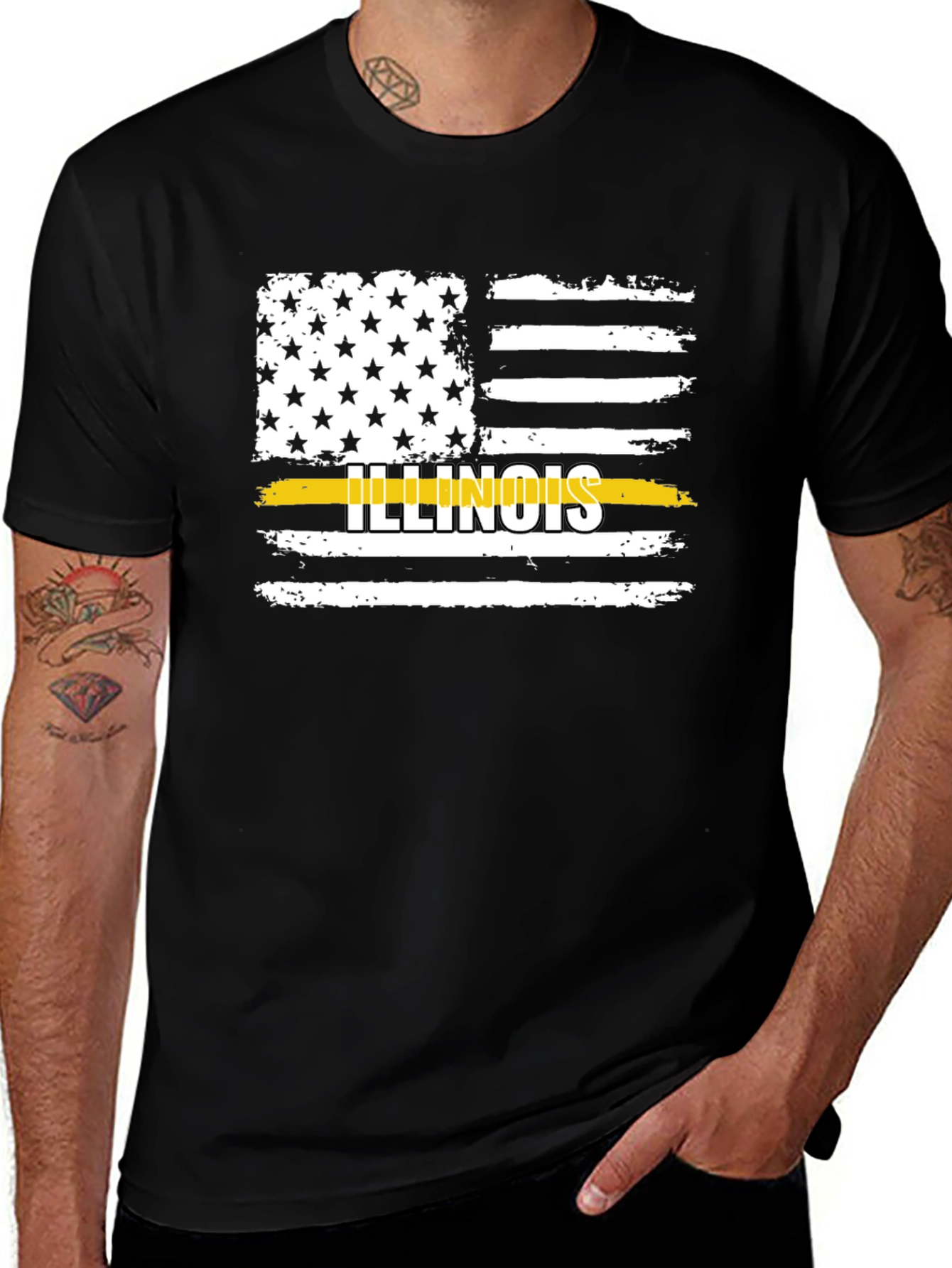 Illinois Flag Distressed T-Shirt
