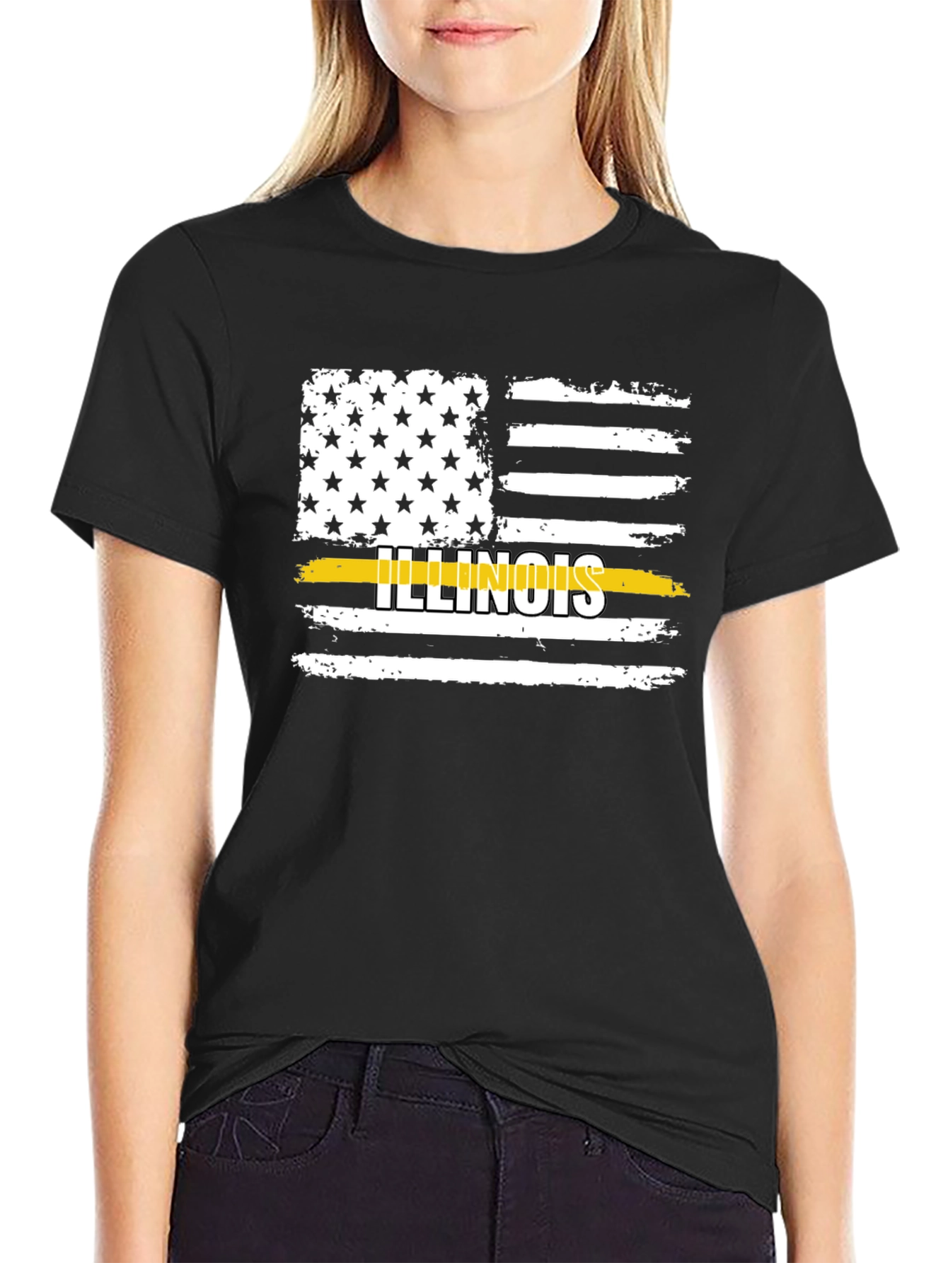 Illinois Flag Distressed T-Shirt