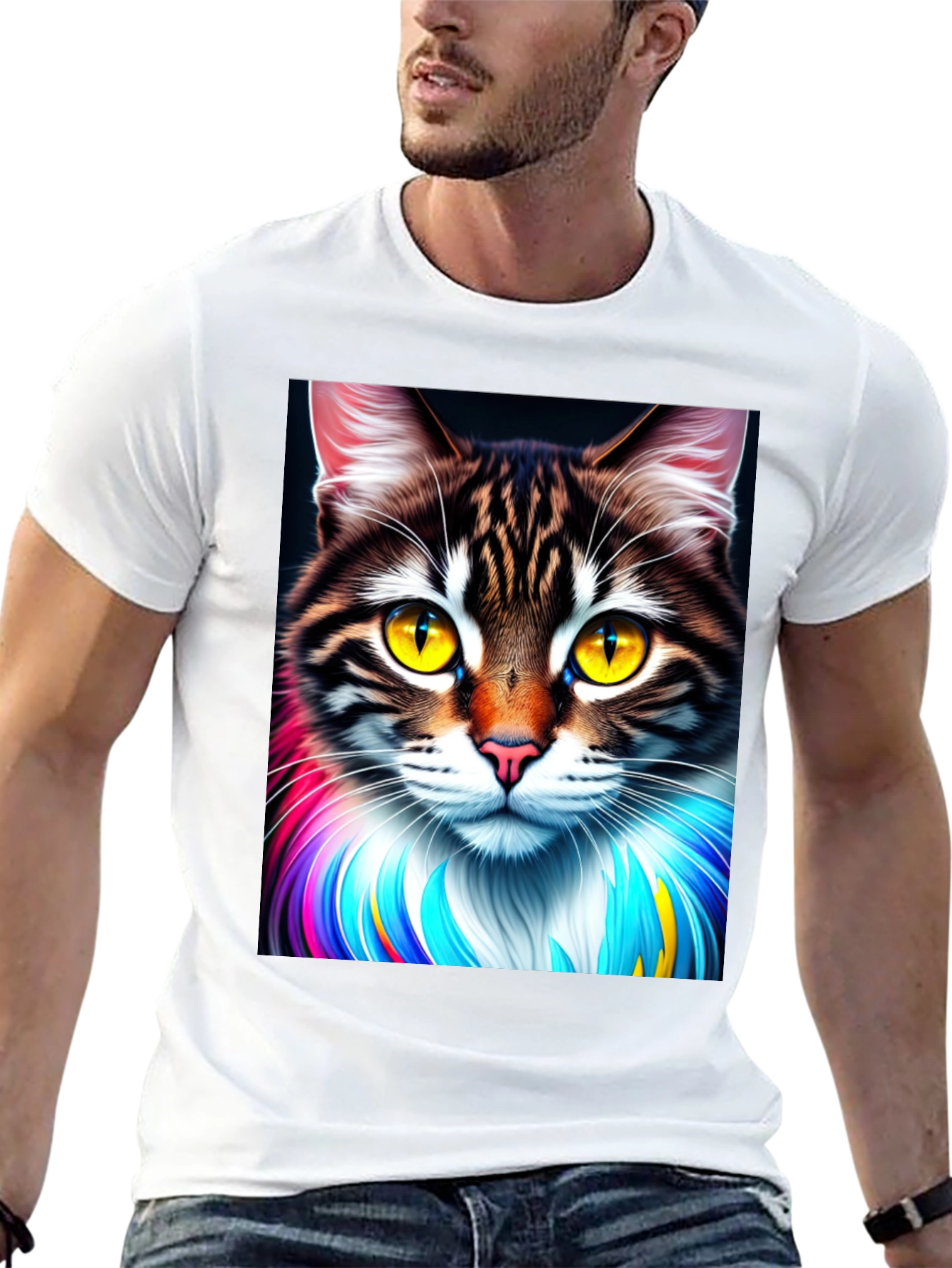 Cat Art Graphic T-Shirt - Unique Design