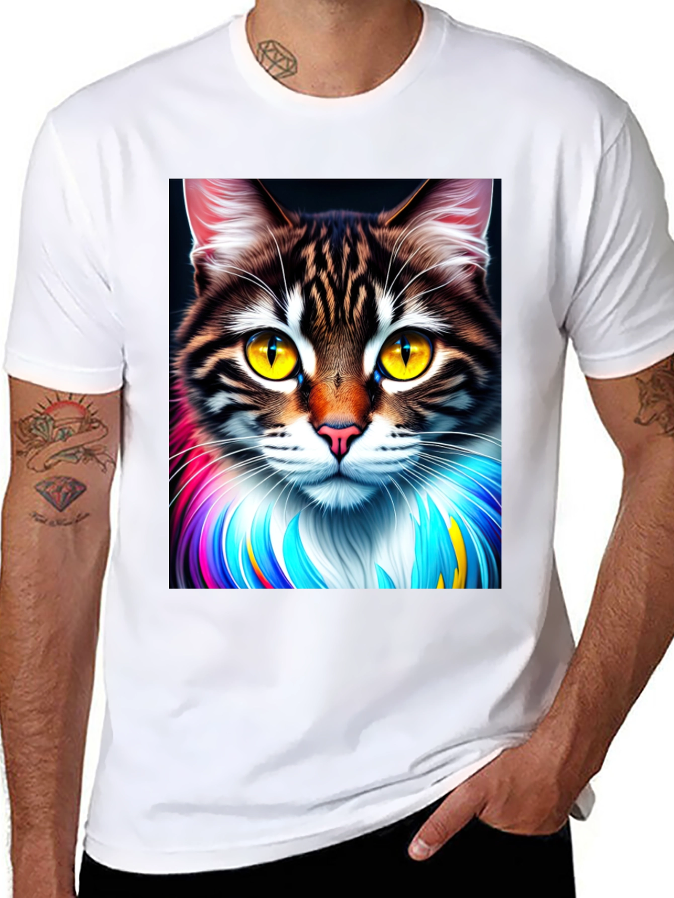 Cat Art Graphic T-Shirt - Unique Design