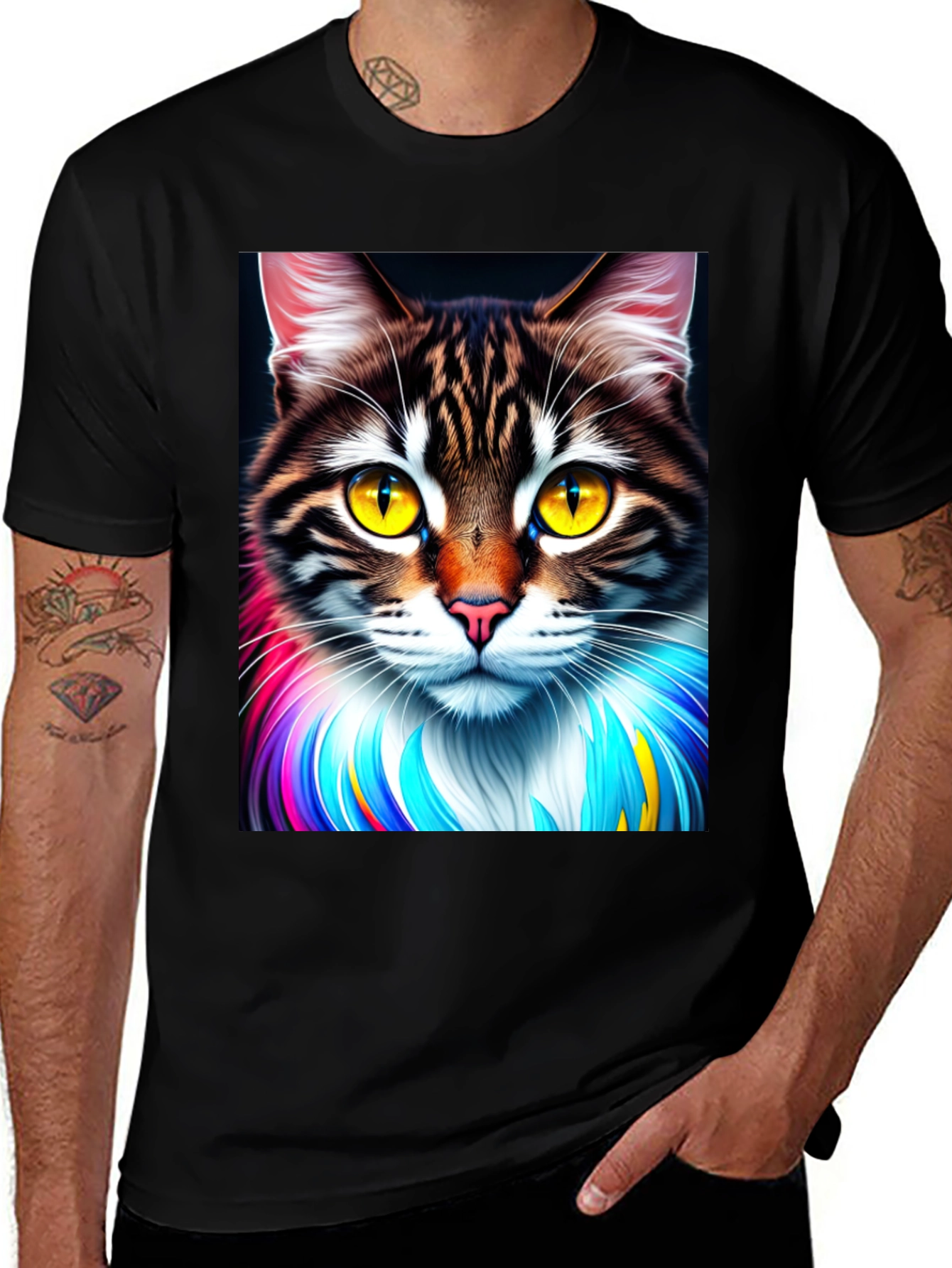 Cat Art Graphic T-Shirt - Unique Design