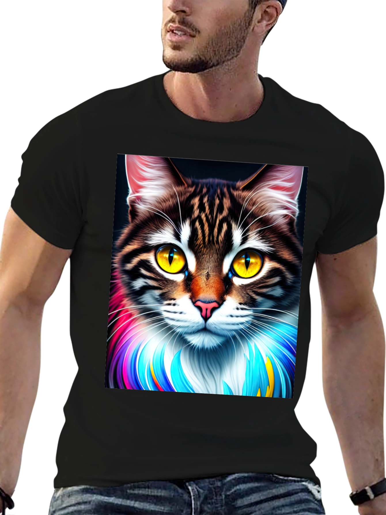 Cat Art Graphic T-Shirt - Unique Design