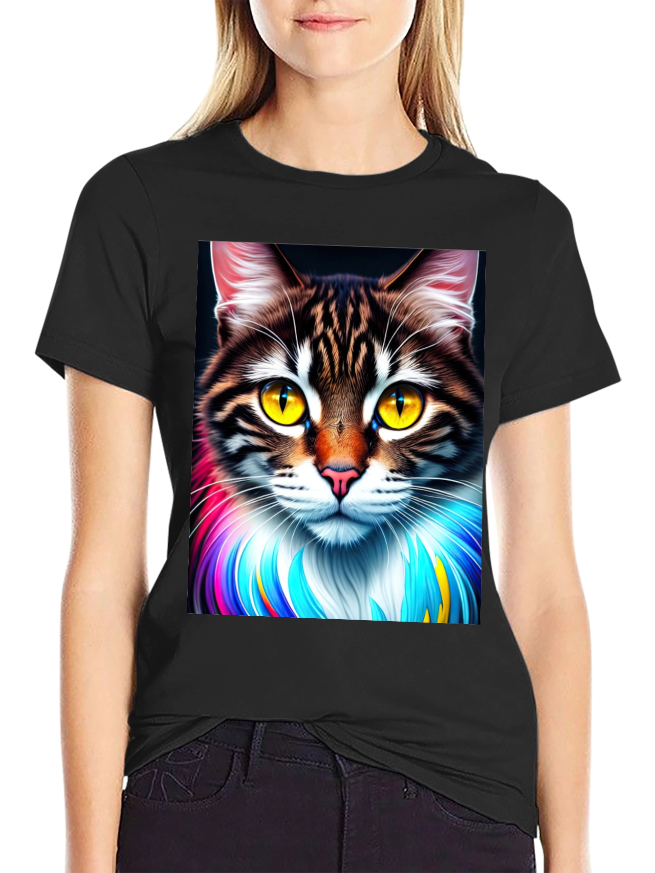 Cat Art Graphic T-Shirt - Unique Design