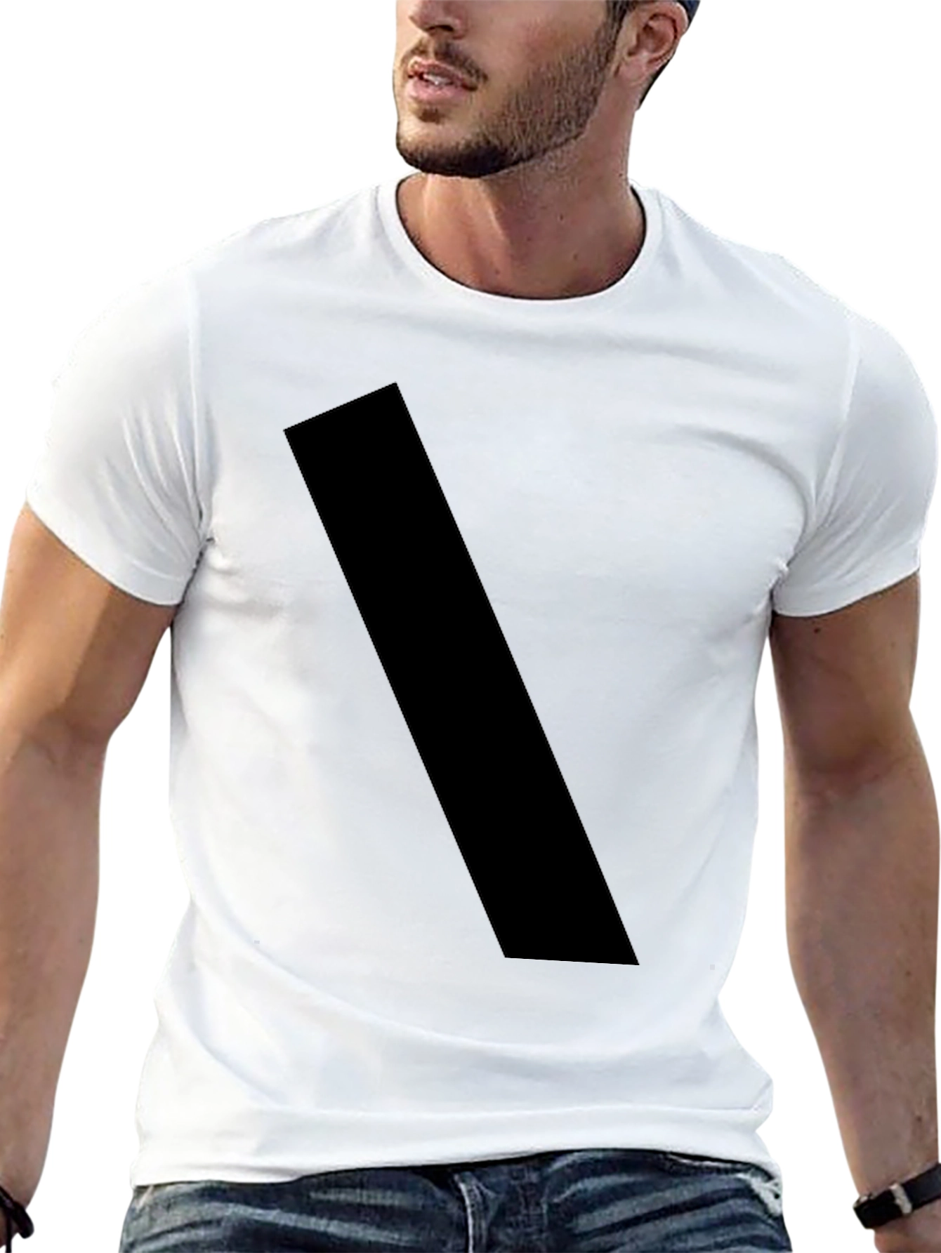 Black Casual Mens T-Shirt