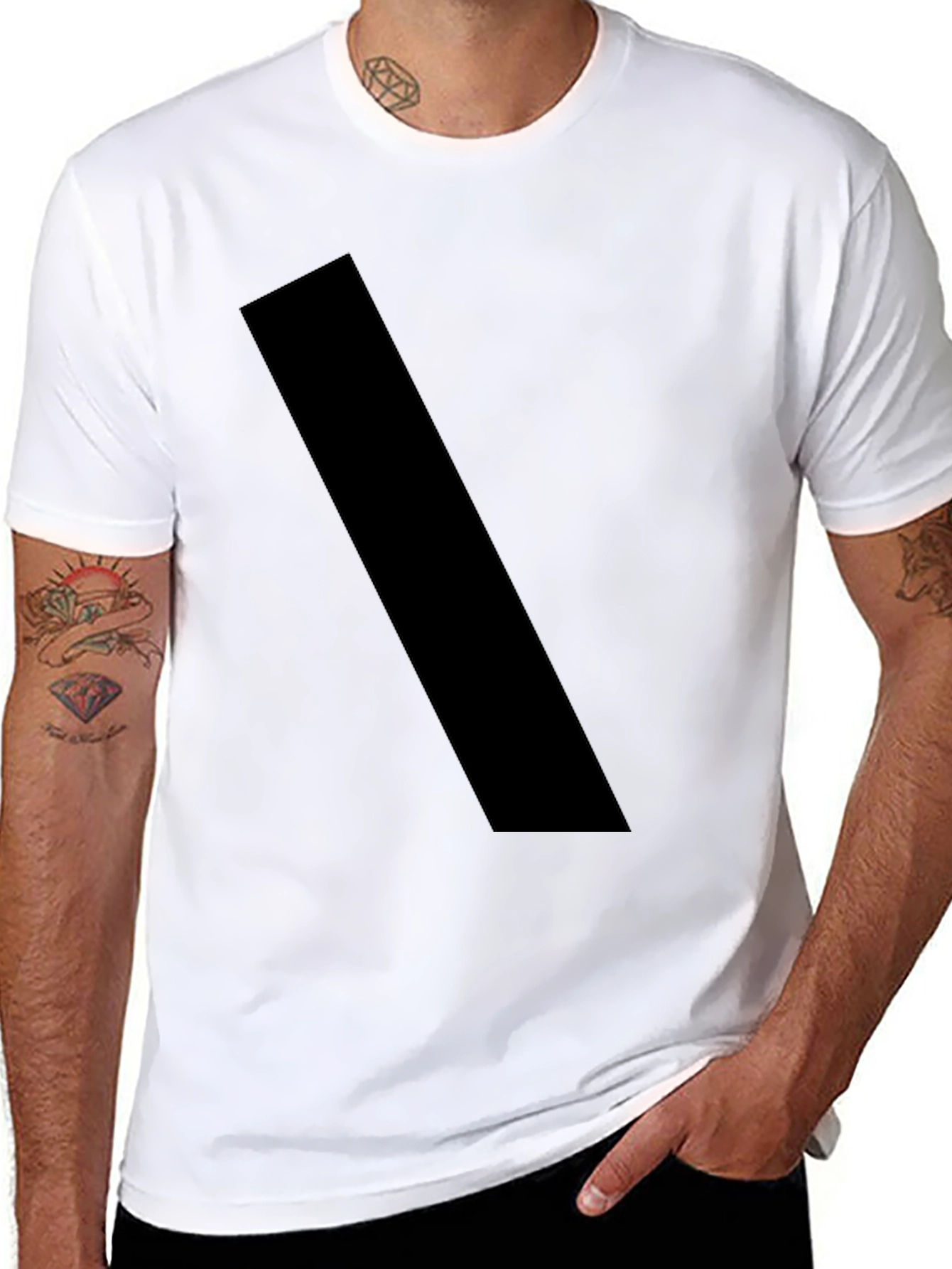Black Casual Mens T-Shirt