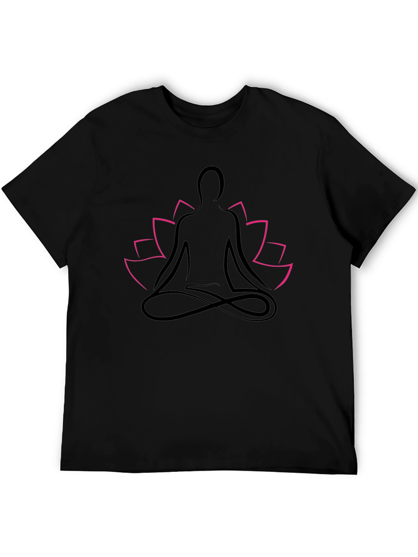 Zen Lotus Meditation T-Shirt - Black