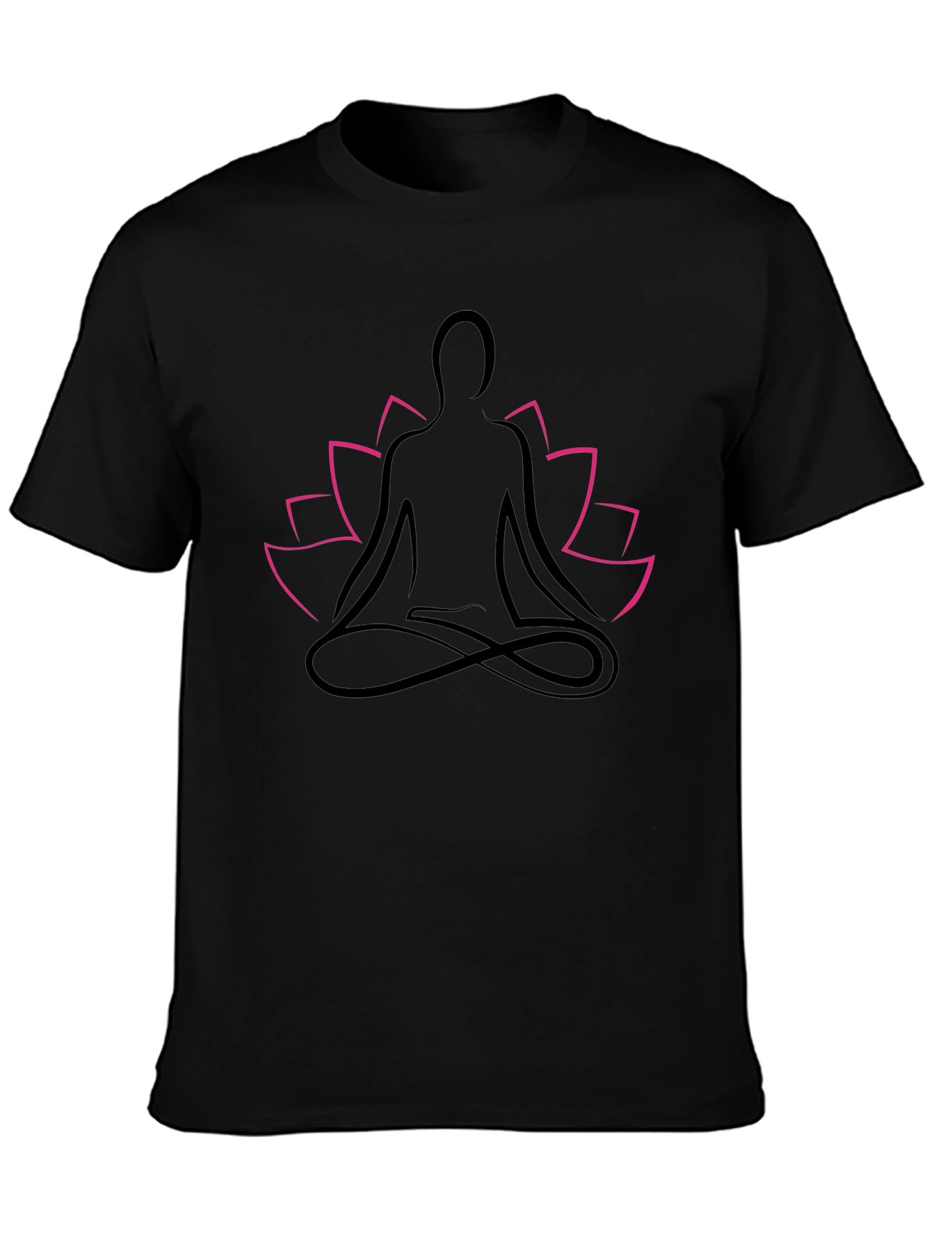 Zen Lotus Meditation T-Shirt - Black