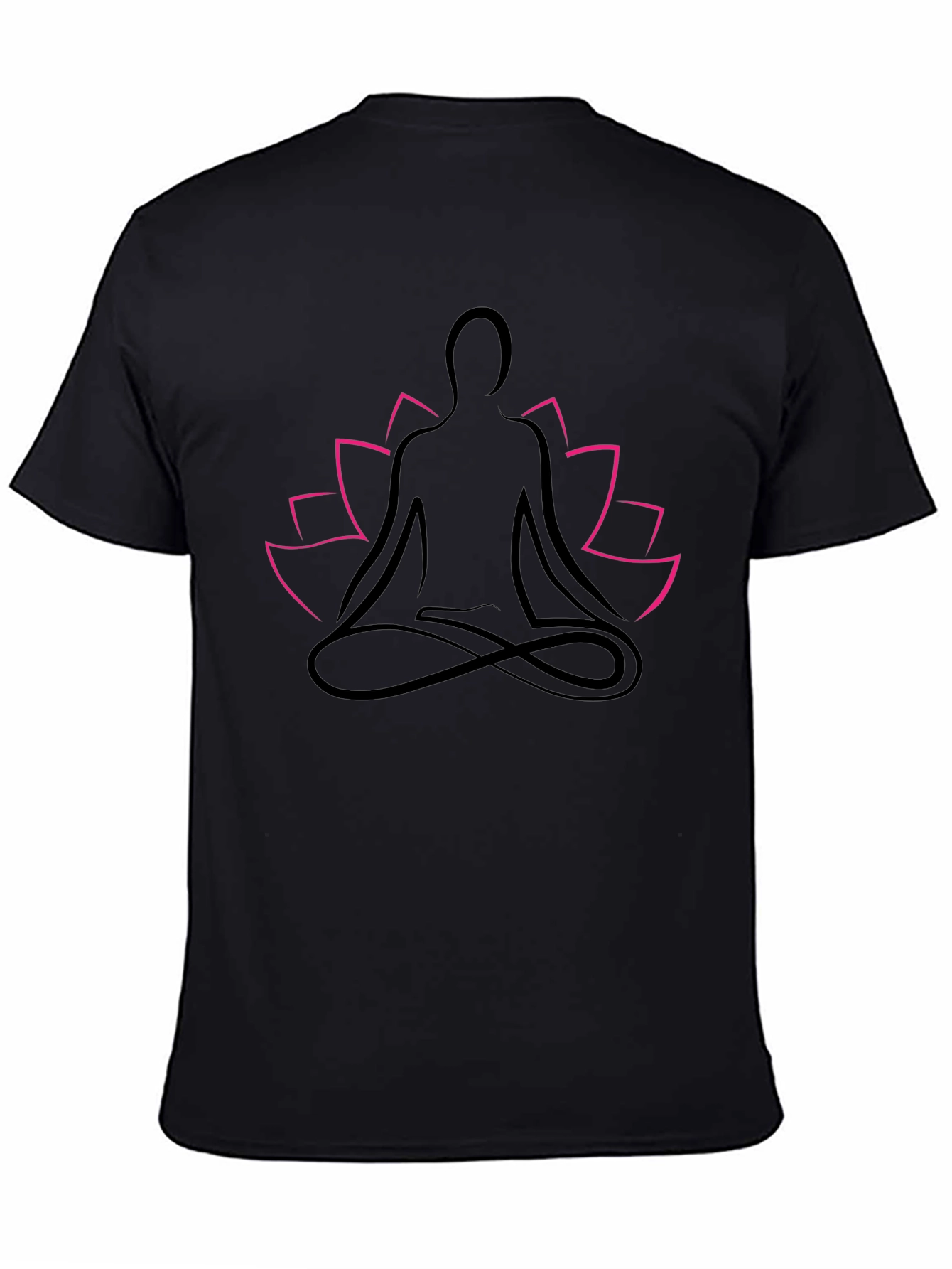 Zen Lotus Meditation T-Shirt - Black
