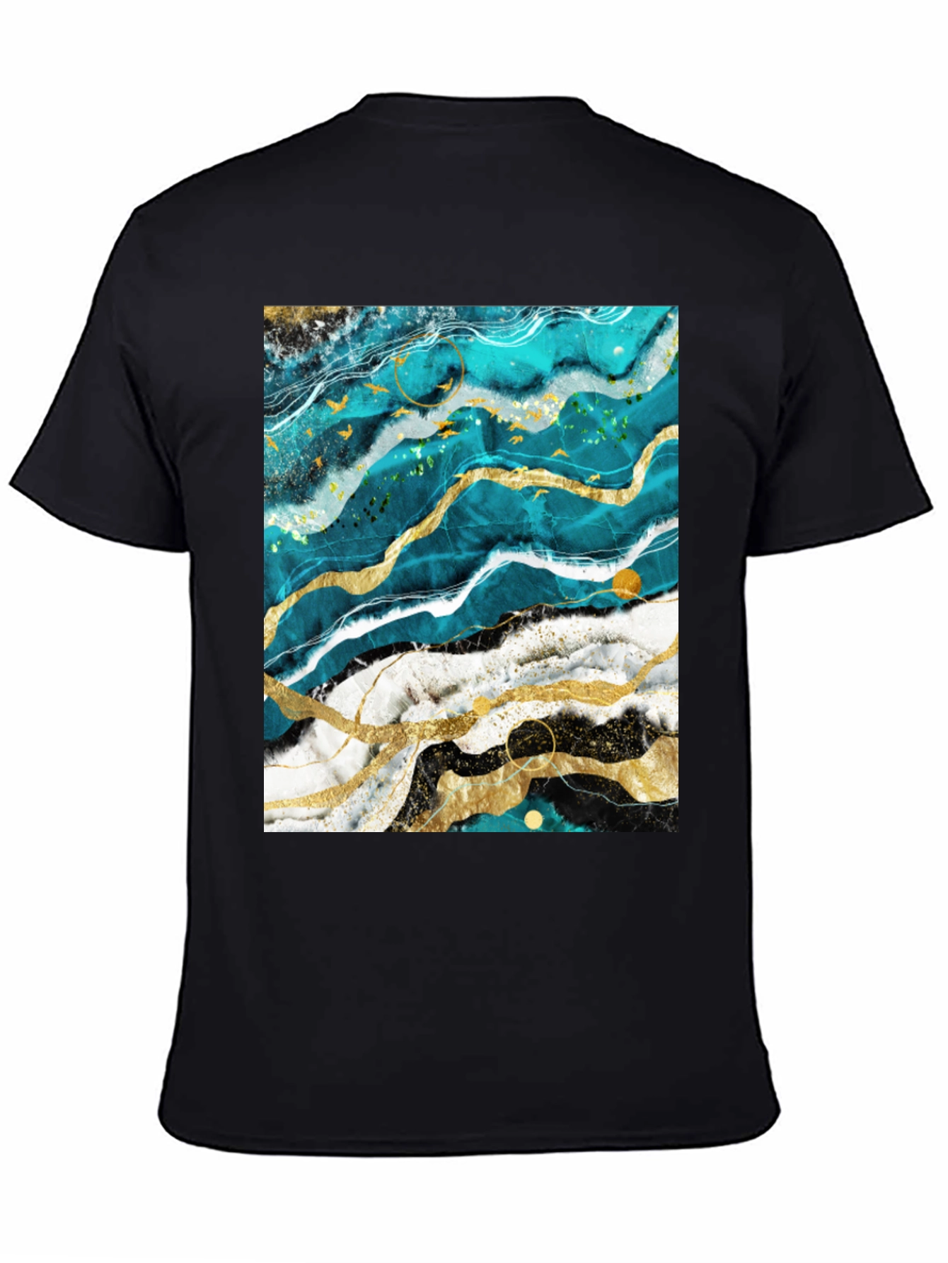 Abstract Marble Graphic Black T-Shirt
