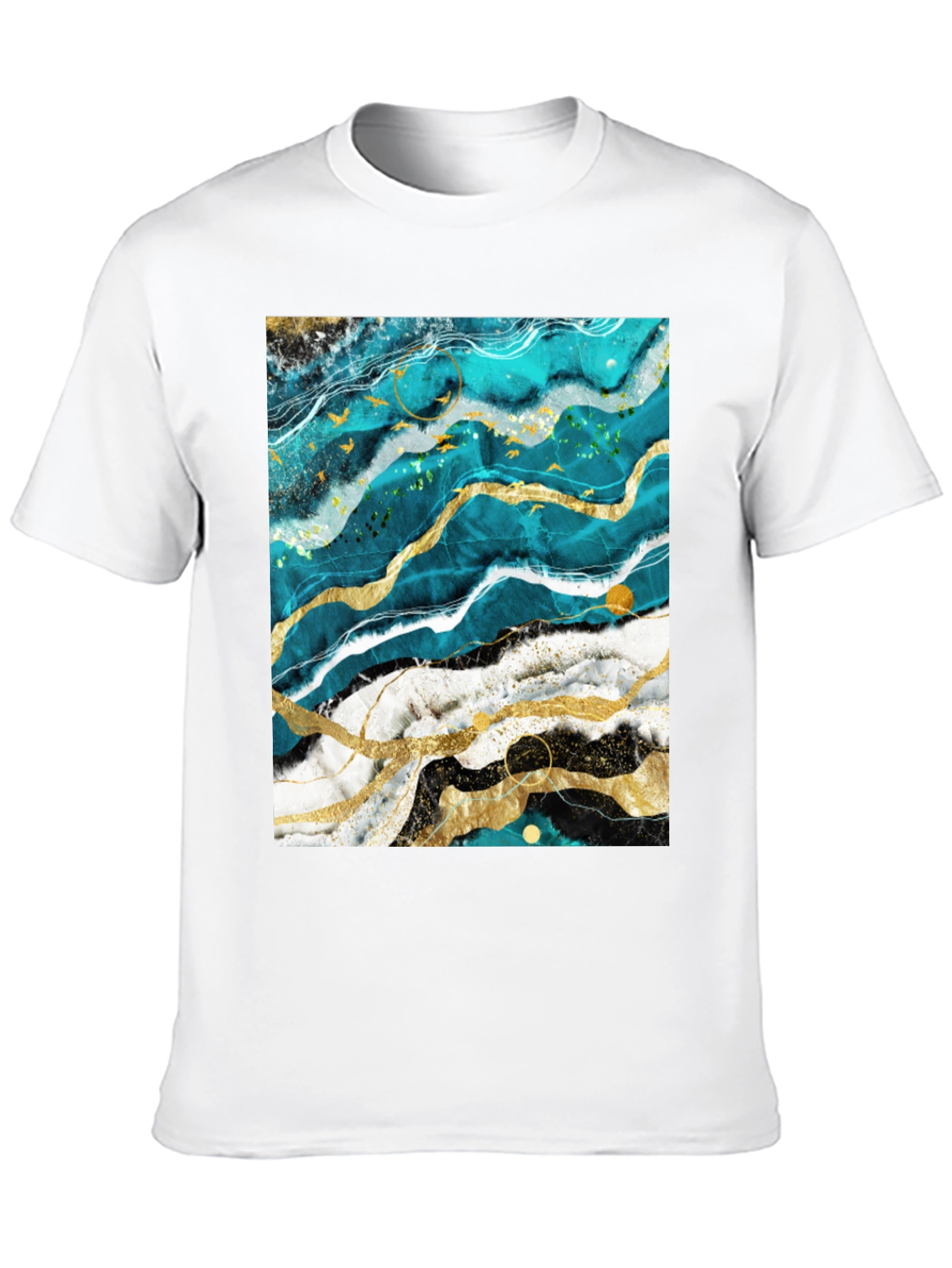 Abstract Marble Graphic Black T-Shirt