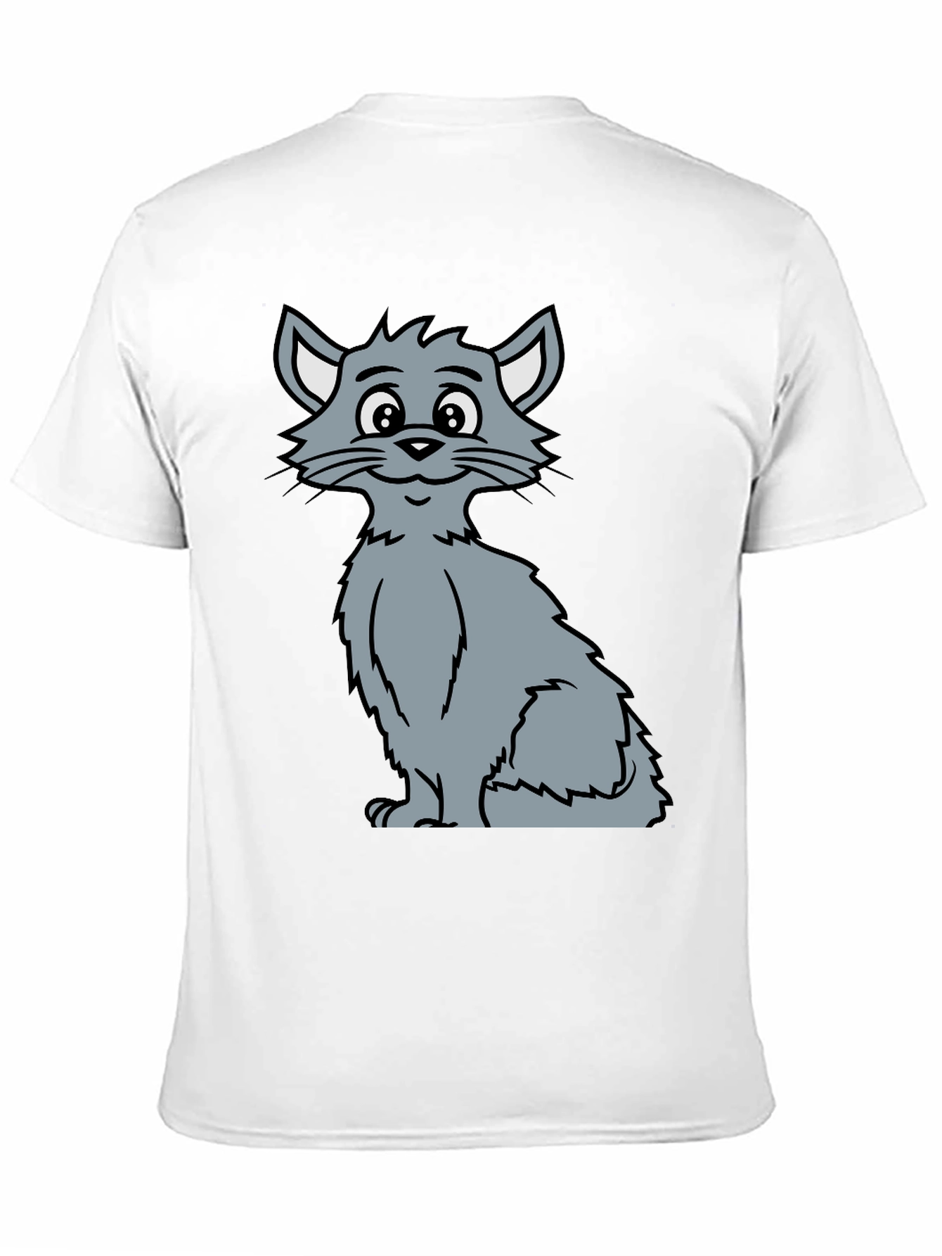 Cat Graphic Tee - Black Cotton T-Shirt