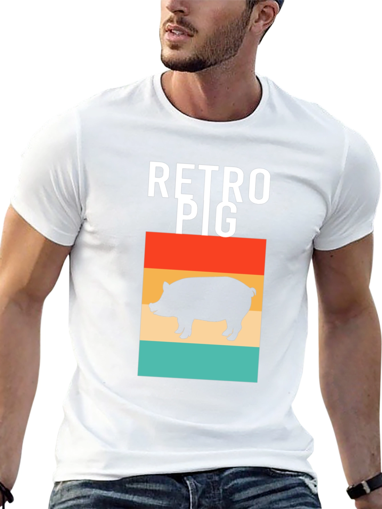Retro Pig T-Shirt - Black Graphic Tee