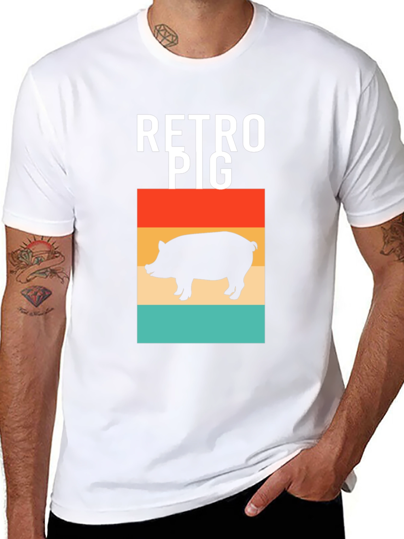 Retro Pig T-Shirt - Black Graphic Tee