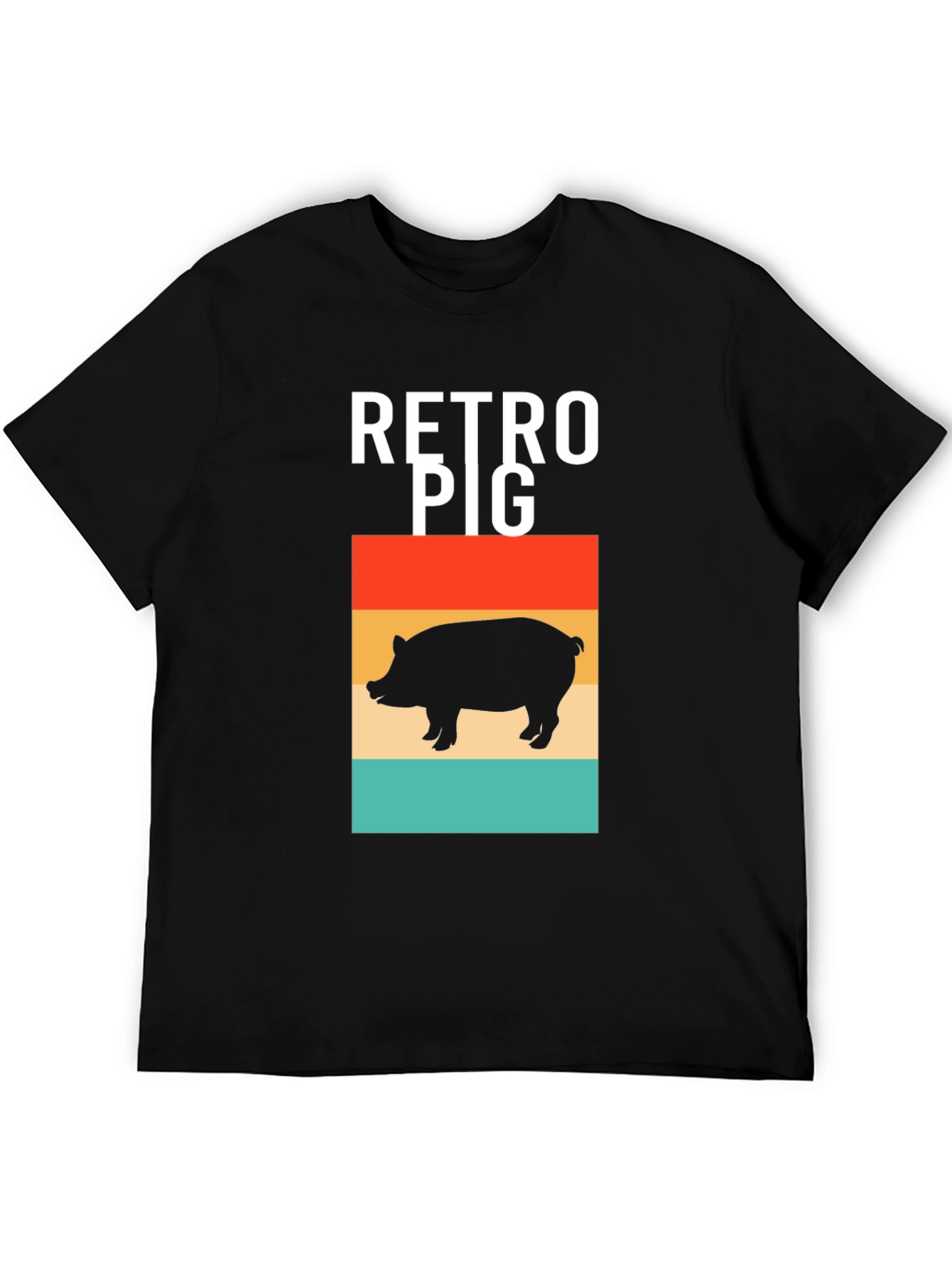 Retro Pig T-Shirt - Black Graphic Tee