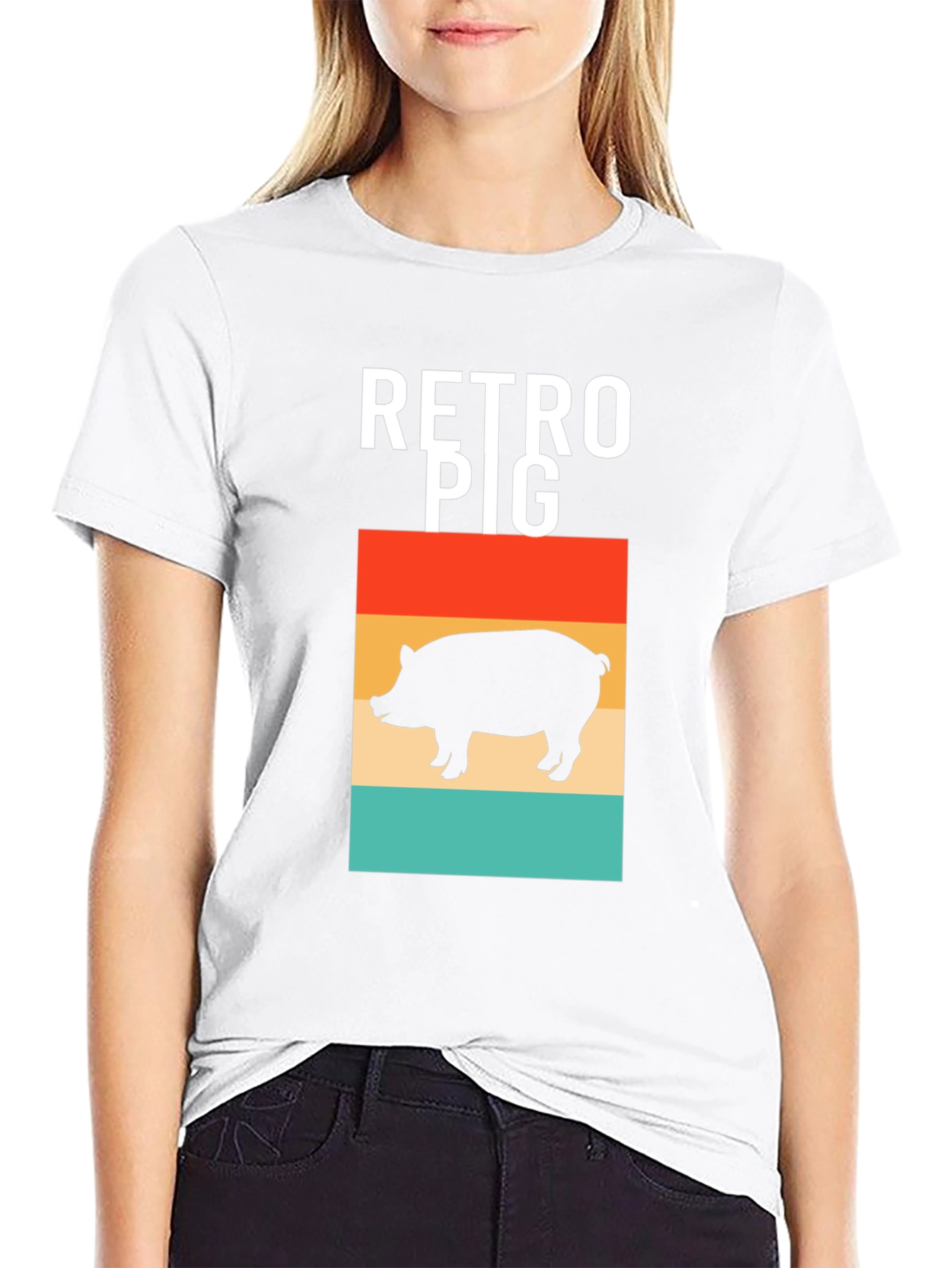 Retro Pig T-Shirt - Black Graphic Tee