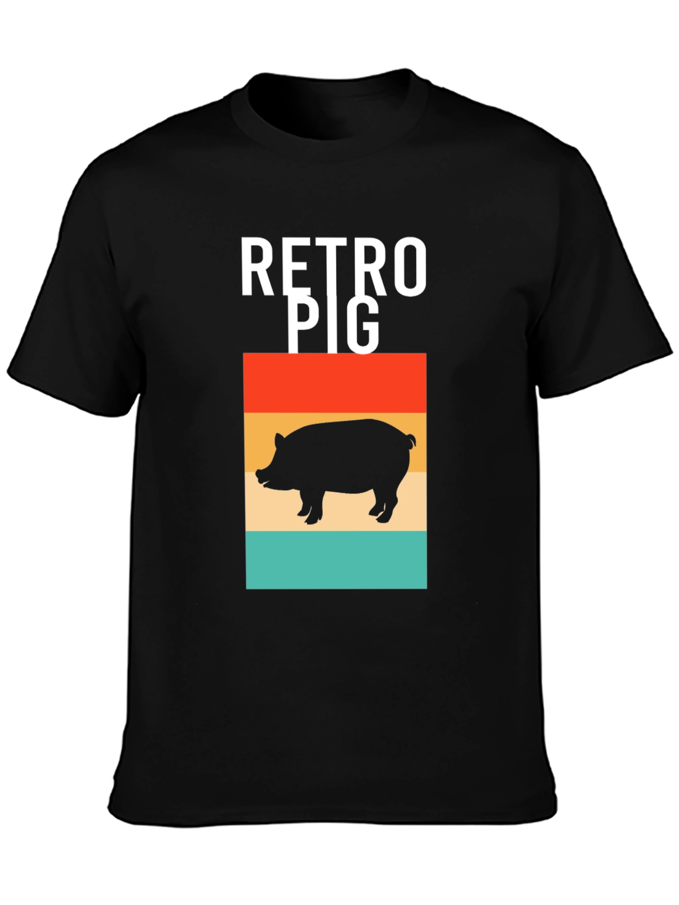 Retro Pig T-Shirt - Black Graphic Tee
