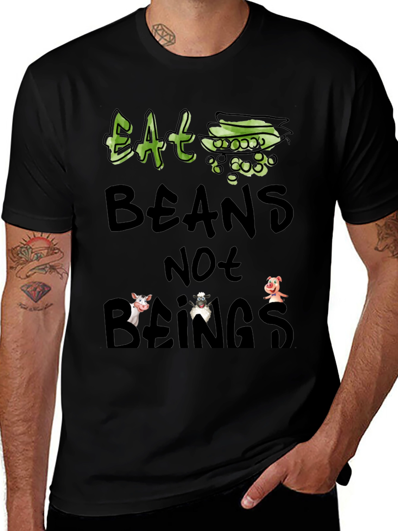 Eat Beans Not Beings Vegan T-Shirt