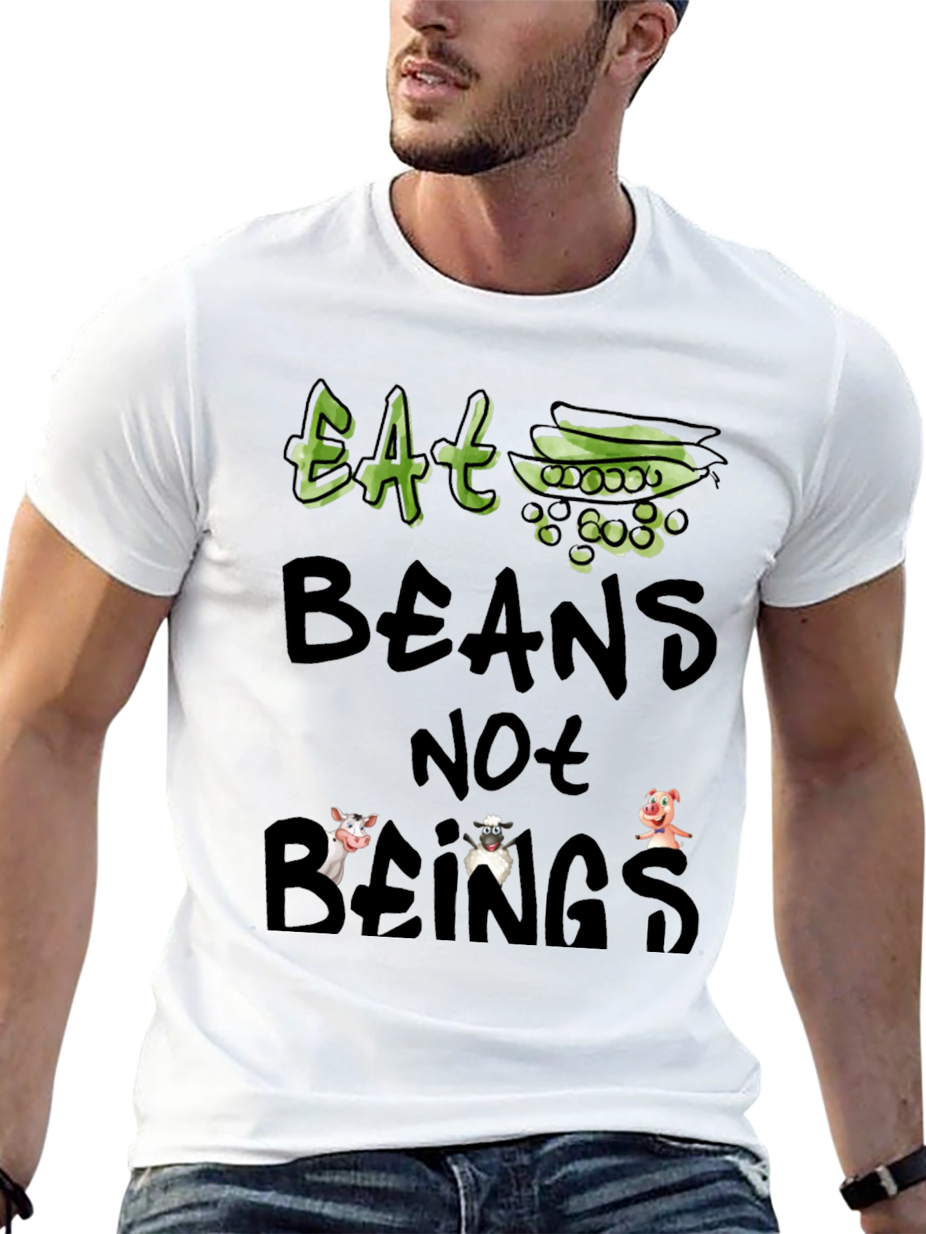Eat Beans Not Beings Vegan T-Shirt